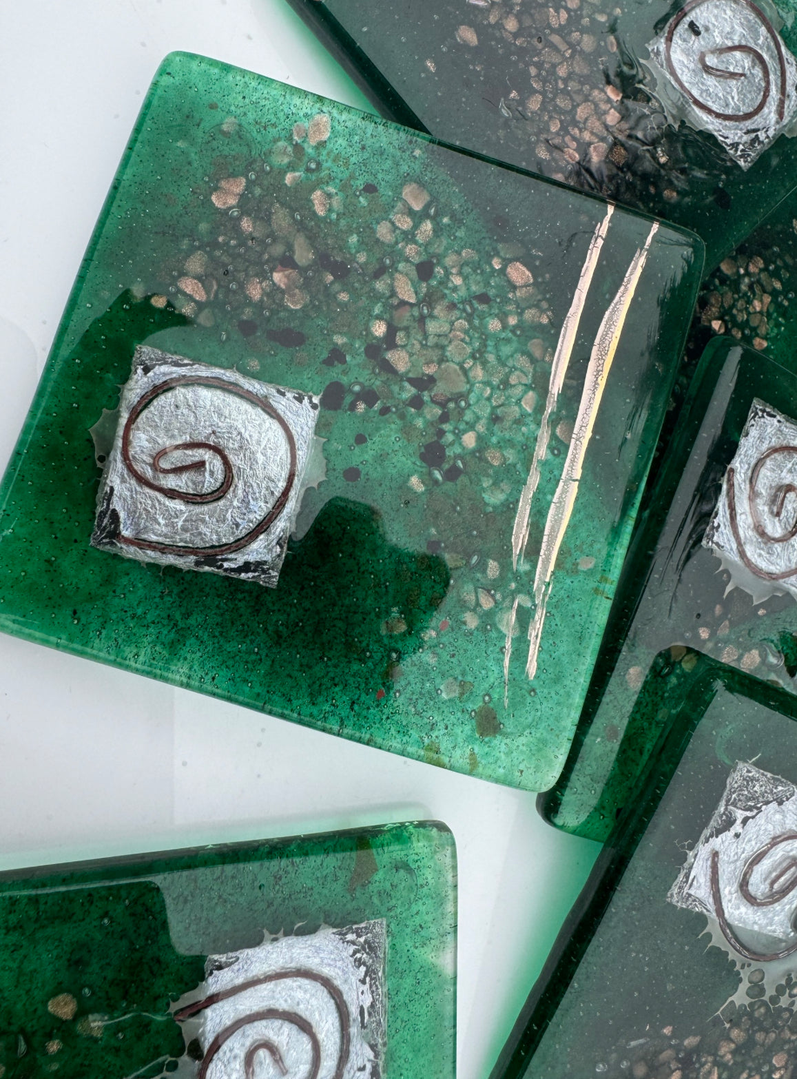 Dark Green & Gold Coaster (Square)