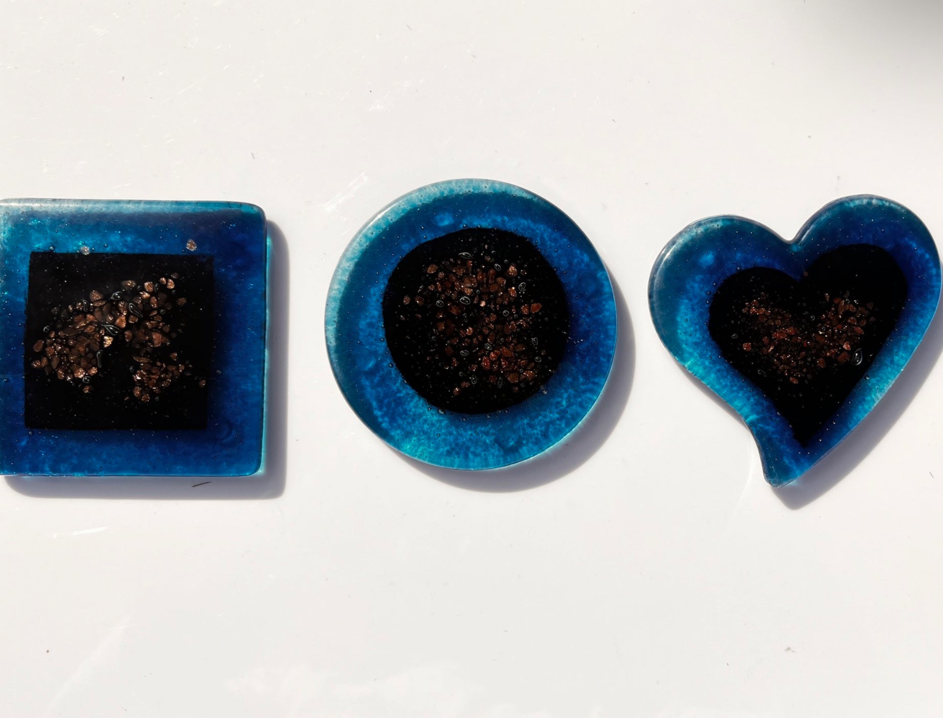 Fedra Blue Glass Coasters (Square)