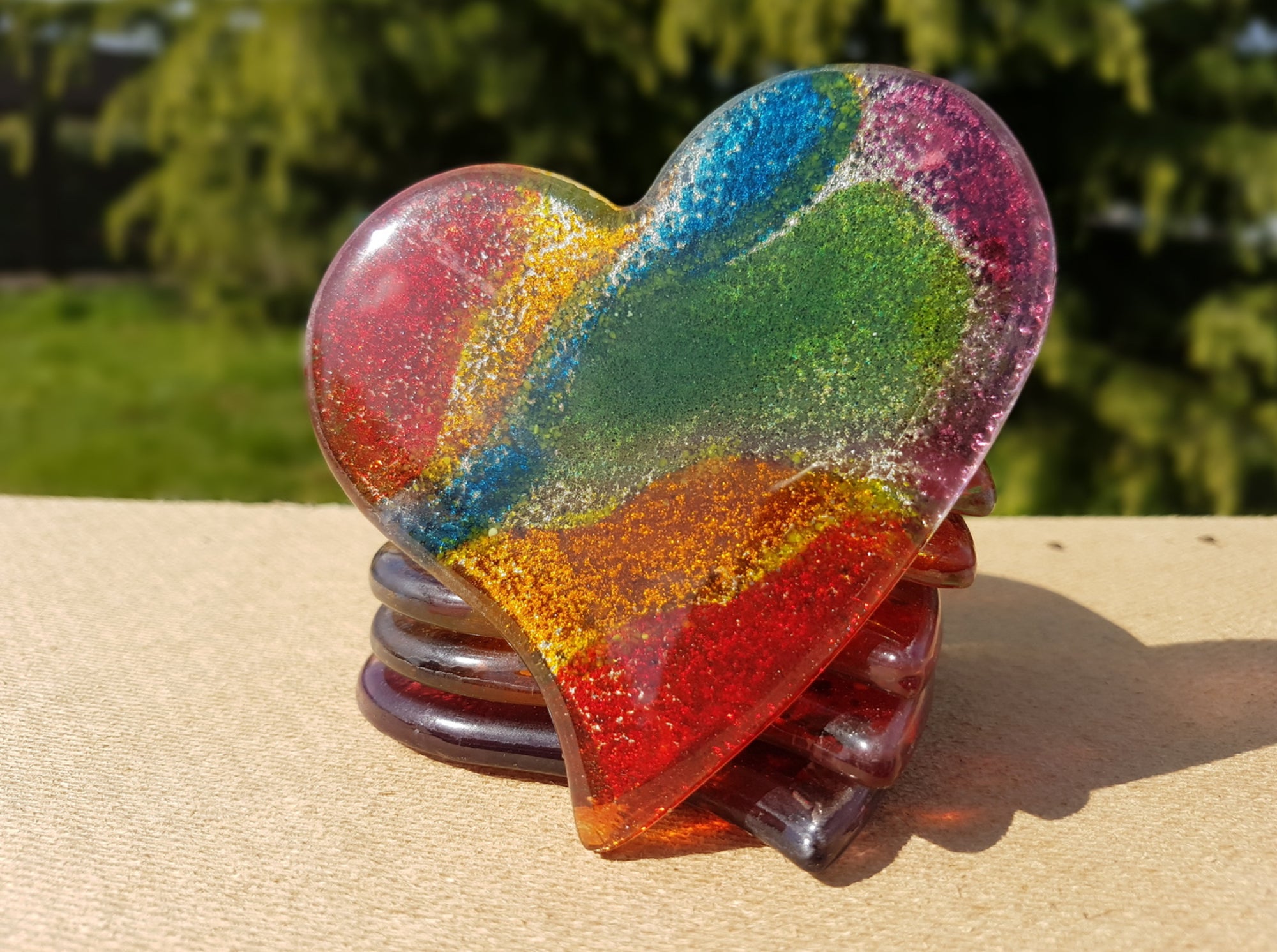 Fireworks Heart Coaster