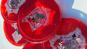 Opera Red Round Glass Coasters