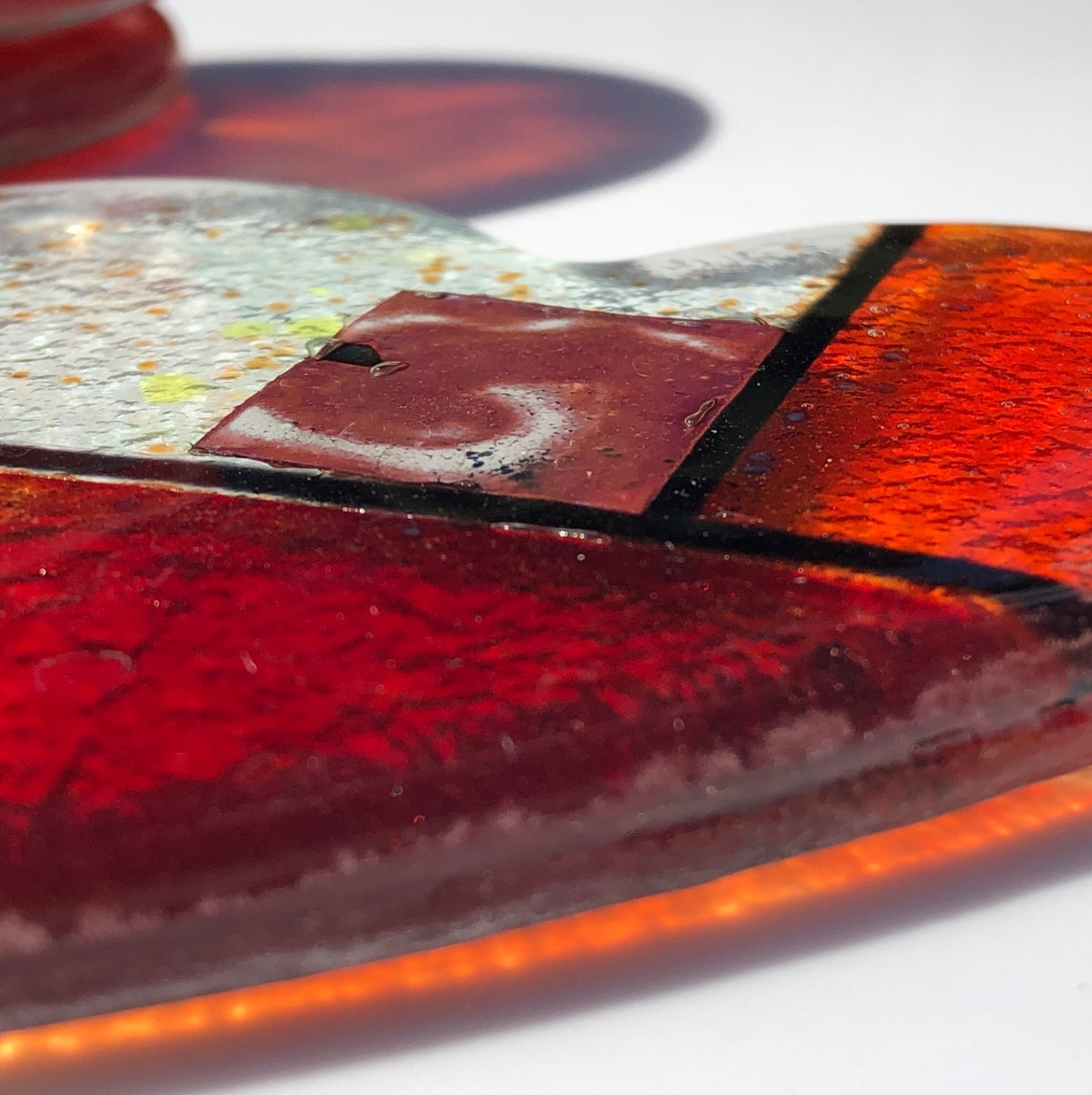 Mediterranean Red & Orange Coasters (Heart Shaped)