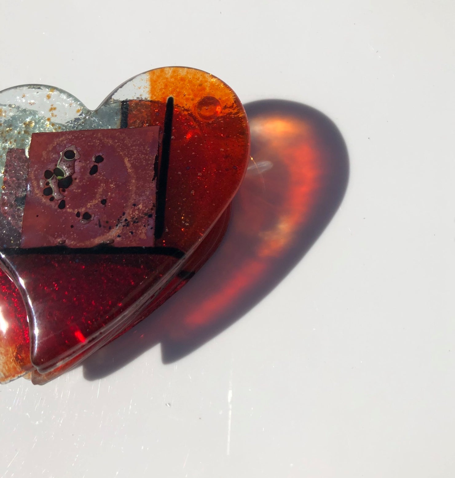 Mediterranean Red & Orange Coasters (Heart Shaped)