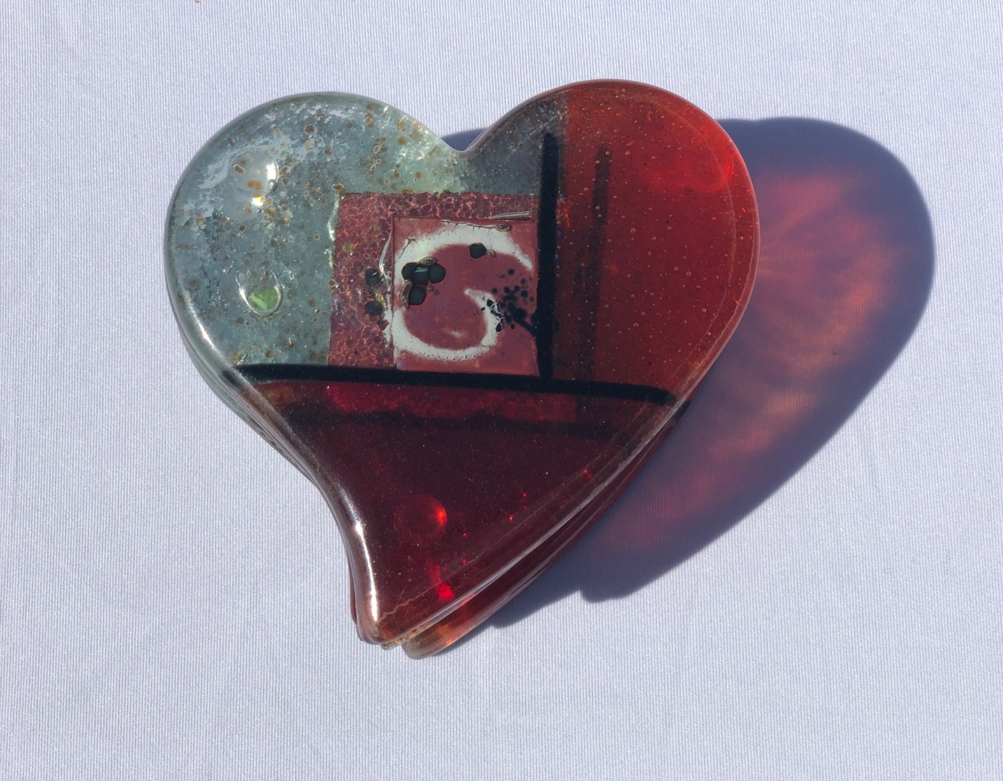 Mediterranean Red & Orange Coasters (Heart Shaped)