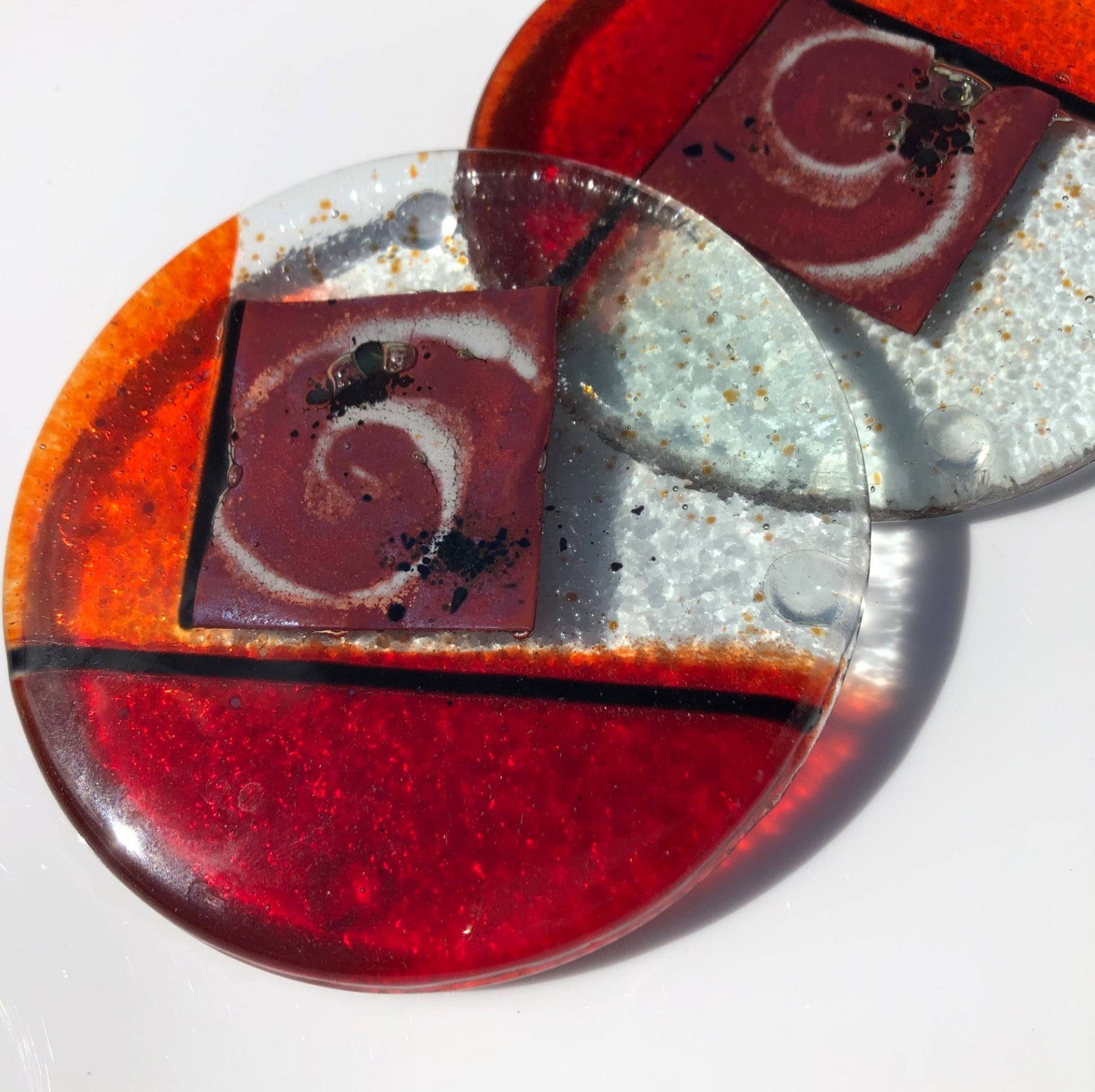 Mediterranean Red & Orange Coasters (Round)