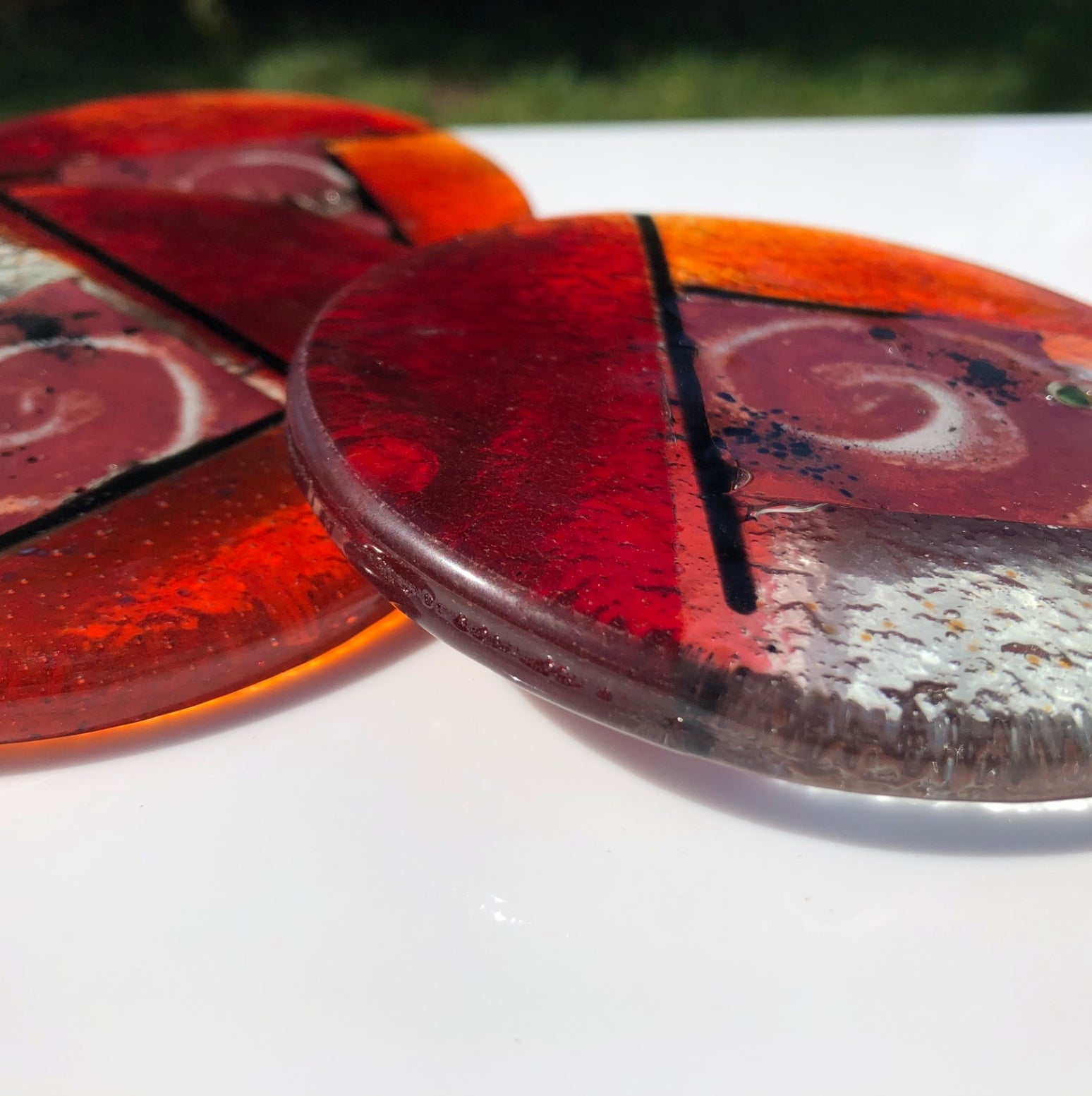 Mediterranean Red & Orange Coasters (Round)