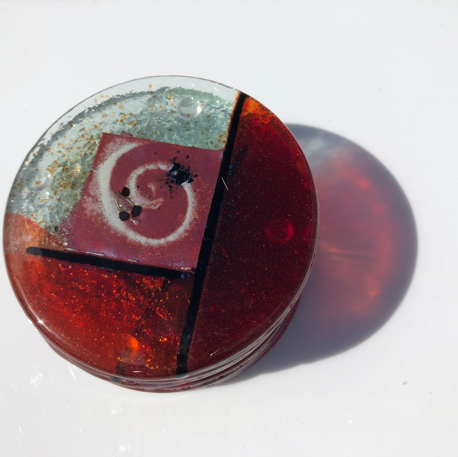 Mediterranean Red & Orange Coasters (Round)