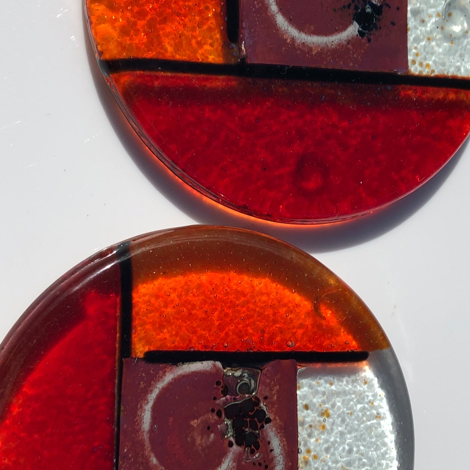 Mediterranean Red & Orange Coasters (Round)