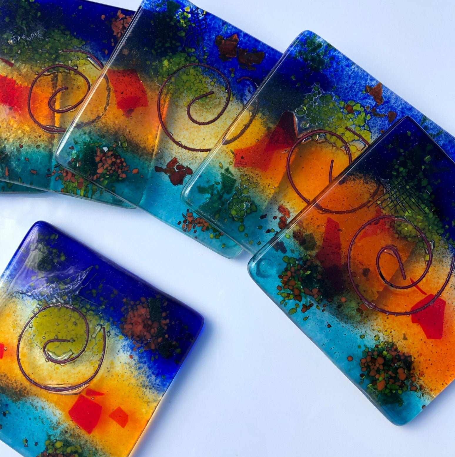 Tricolore Blue Coasters