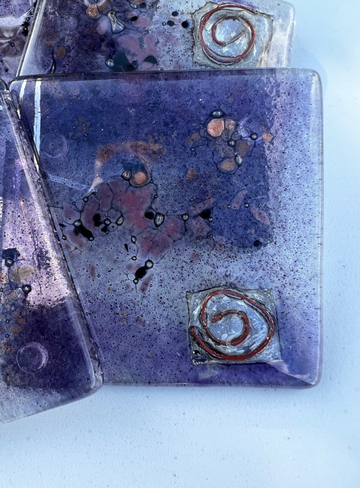 Mauve & Platinum Coasters (Square)