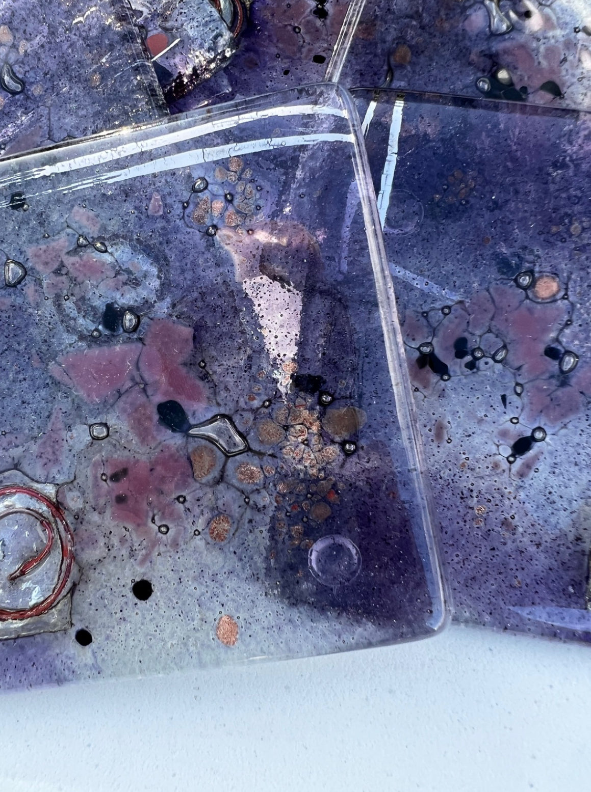 Mauve & Platinum Coasters (Square)