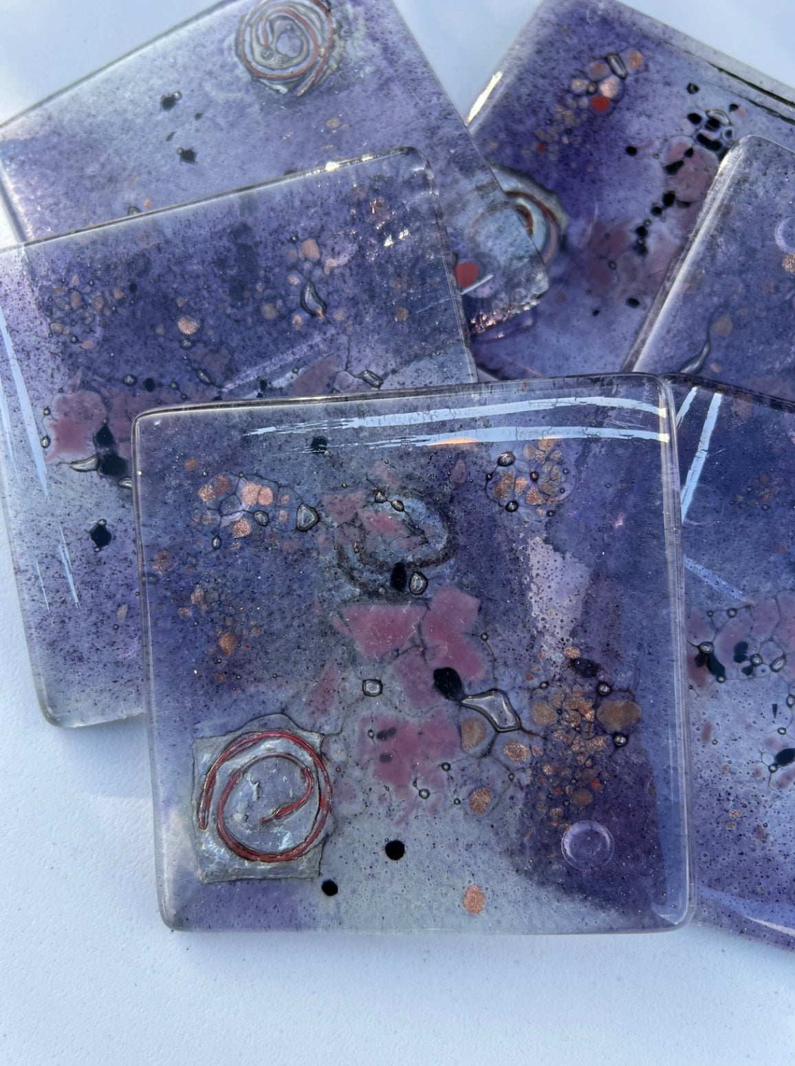 Mauve & Platinum Coasters (Square)