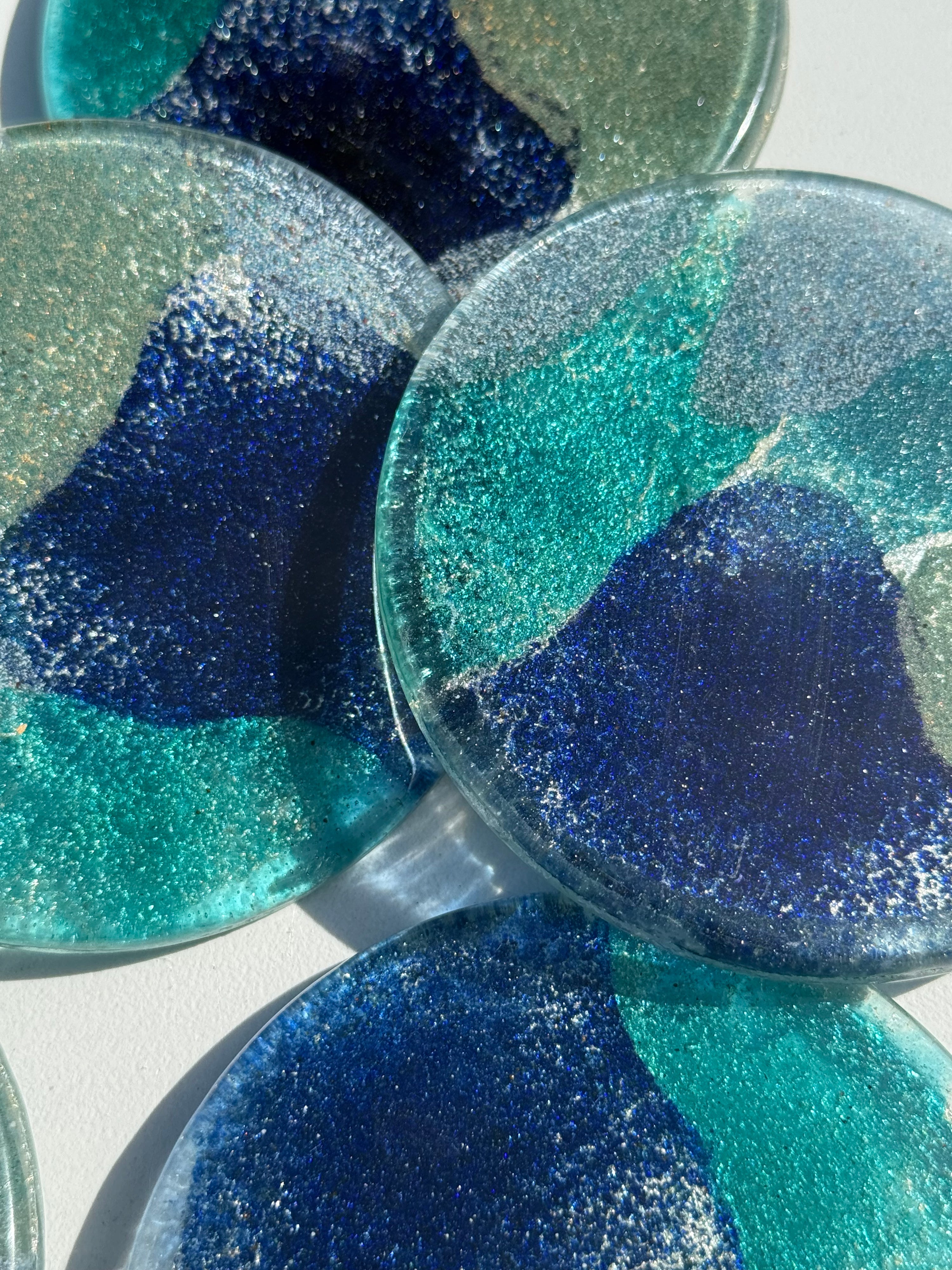 Fireworks Blue Coaster (Round)