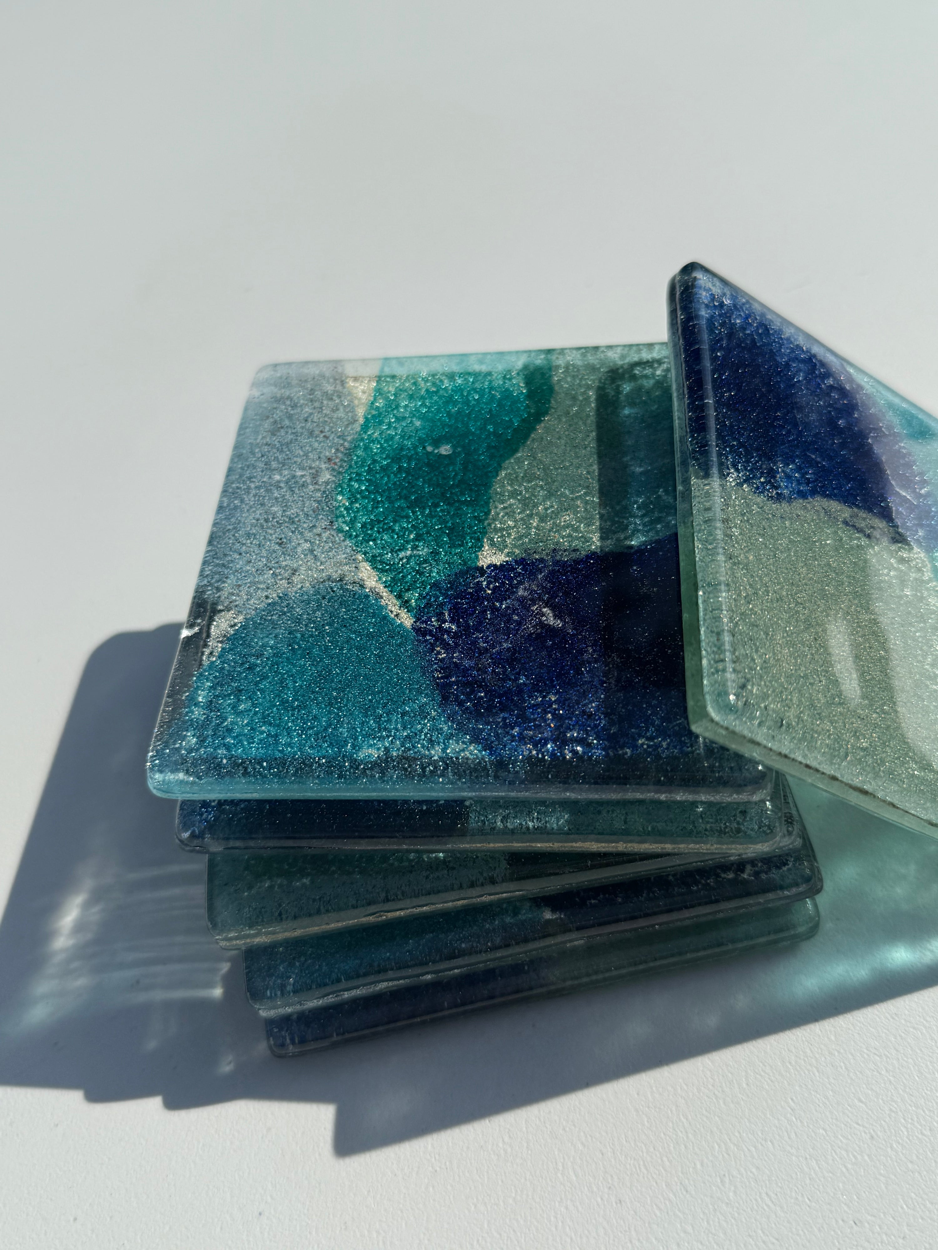 Fireworks Blue Coaster (Square)