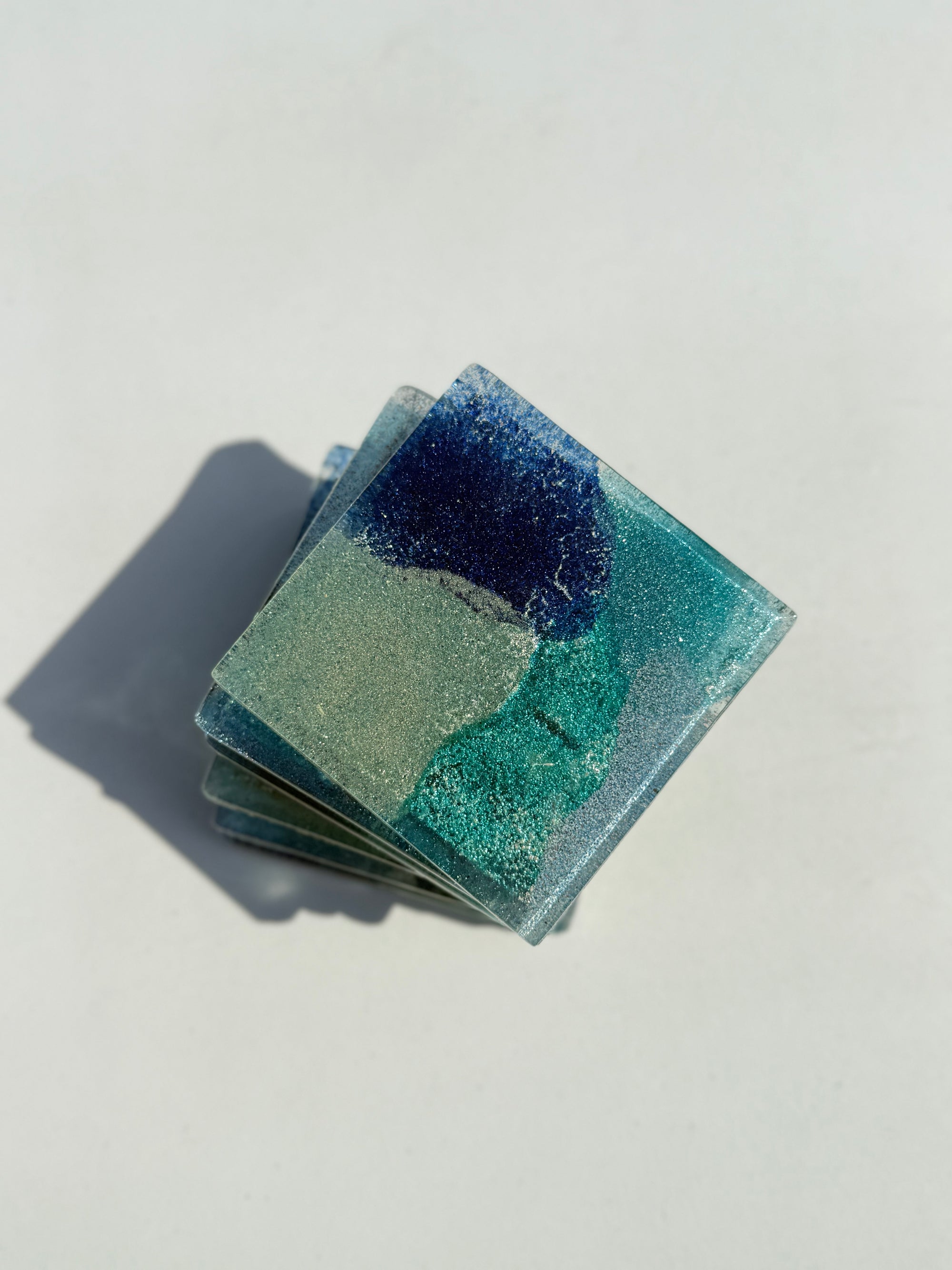 Fireworks Blue Coaster (Square)