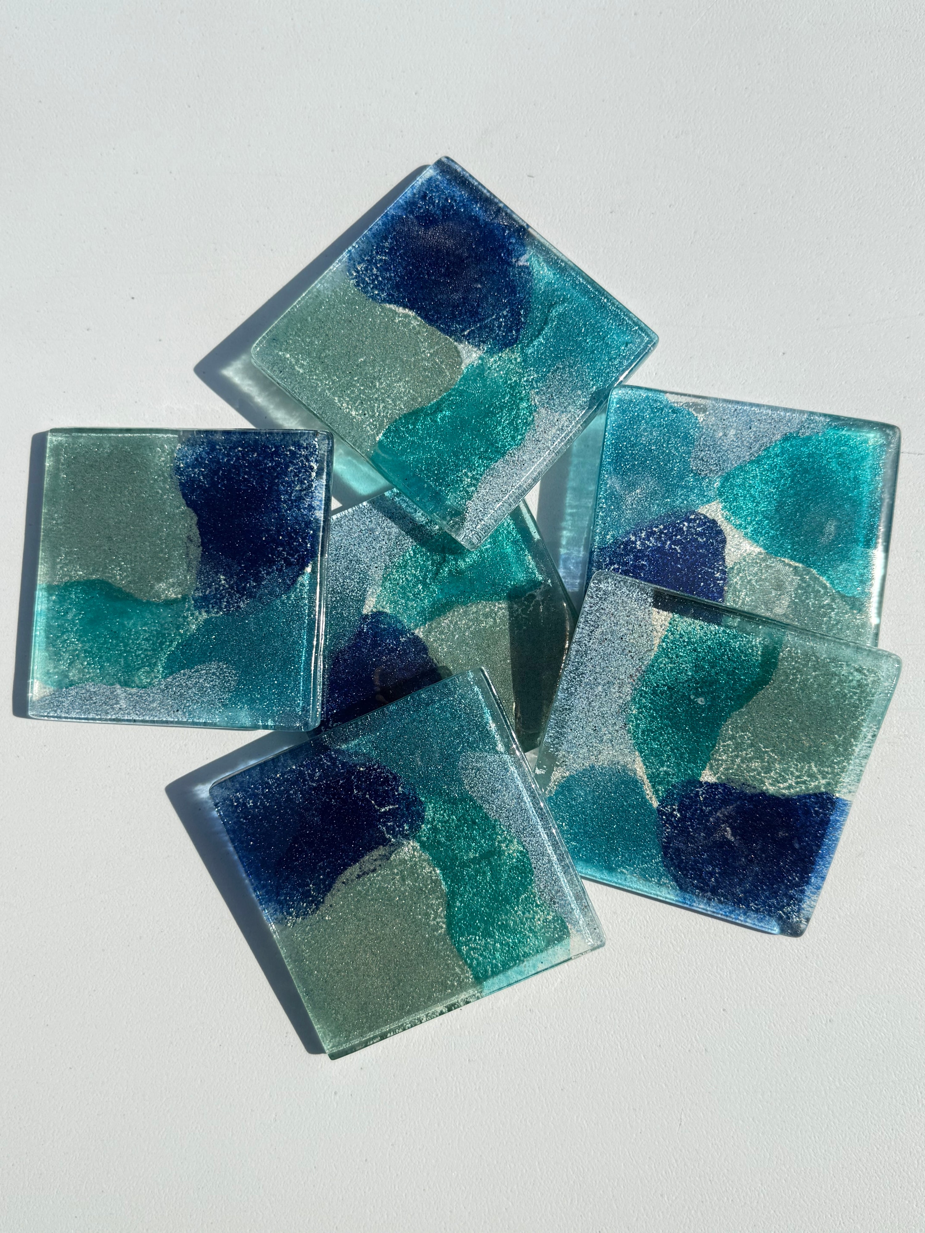 Fireworks Blue Coaster (Square)