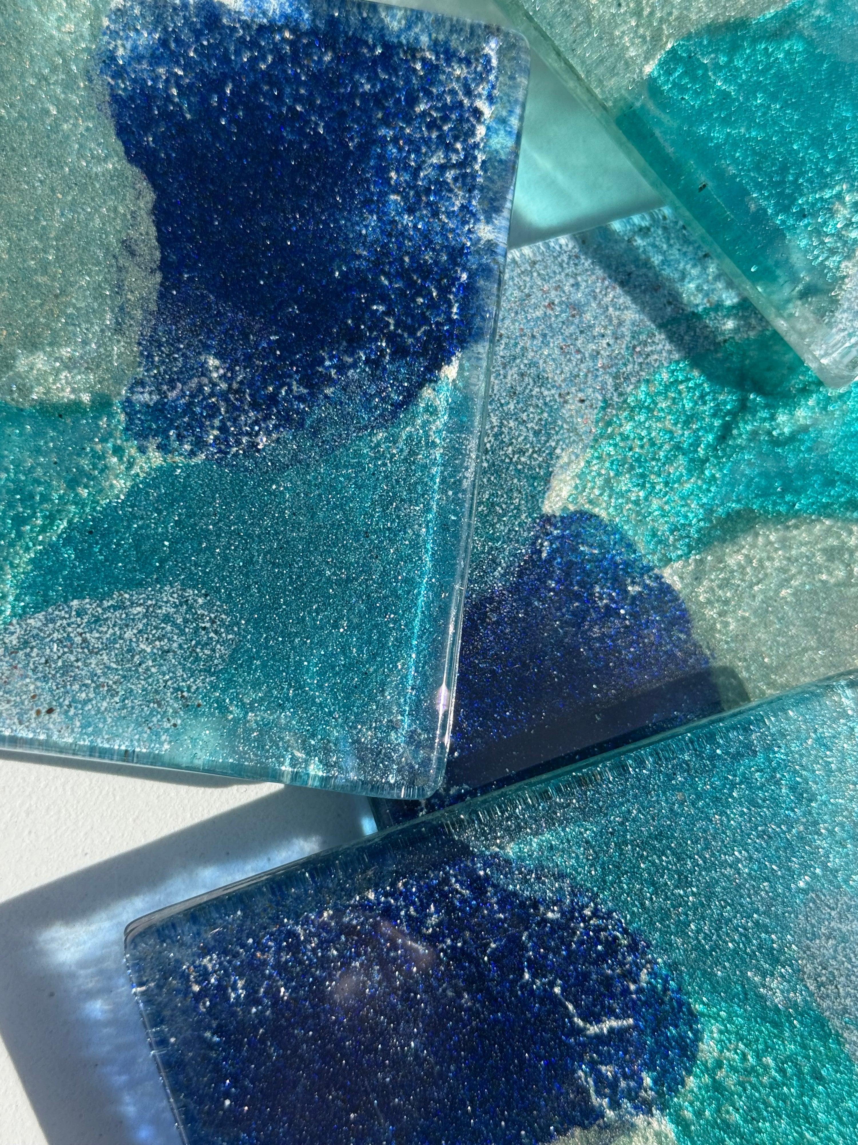 Fireworks Blue Coaster (Square)