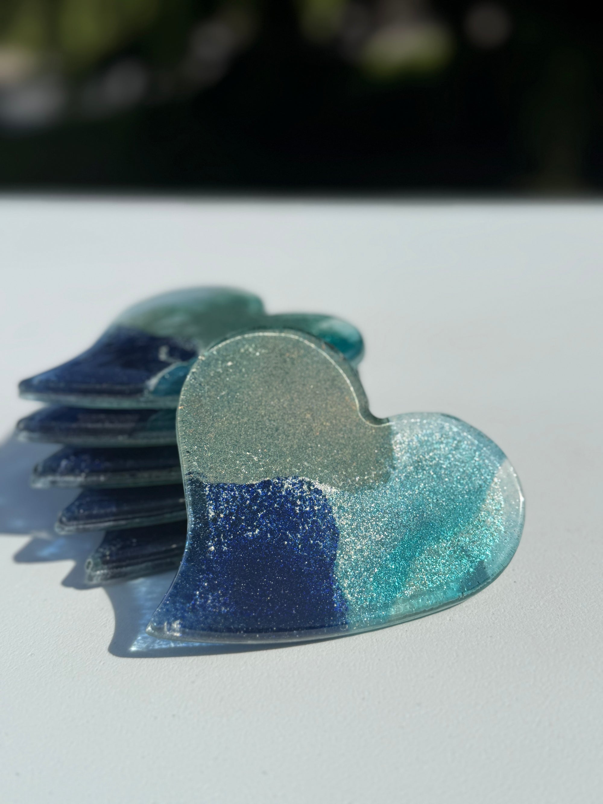 Fireworks Blue Heart Coaster
