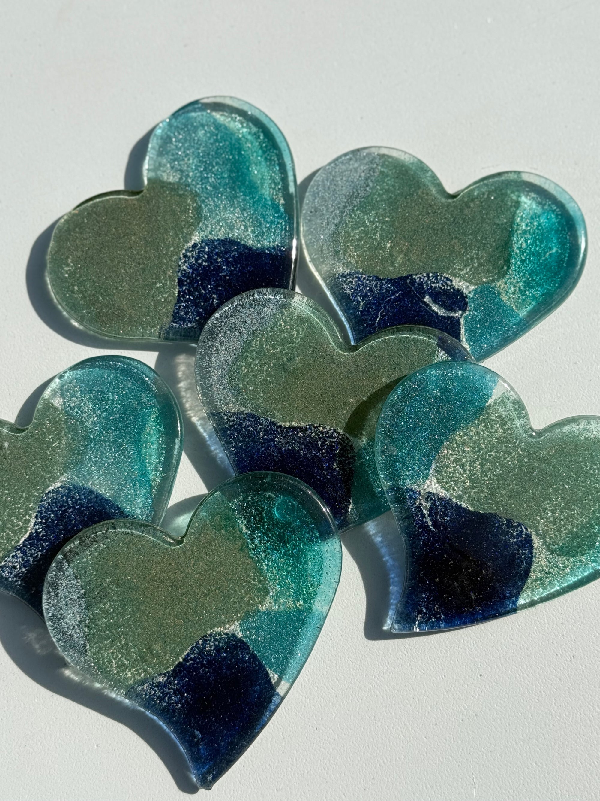 Fireworks Blue Heart Coaster