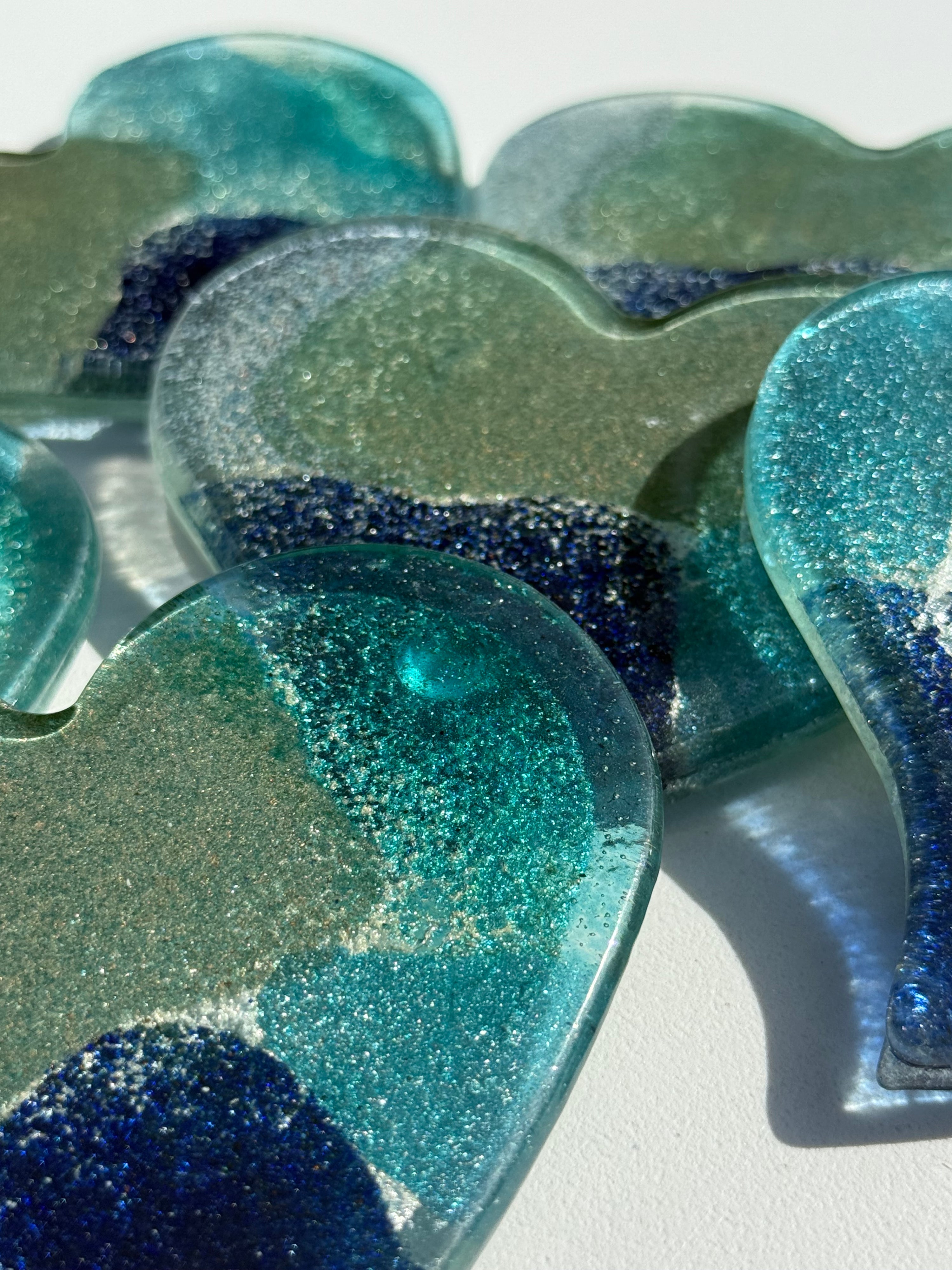 Fireworks Blue Heart Coaster