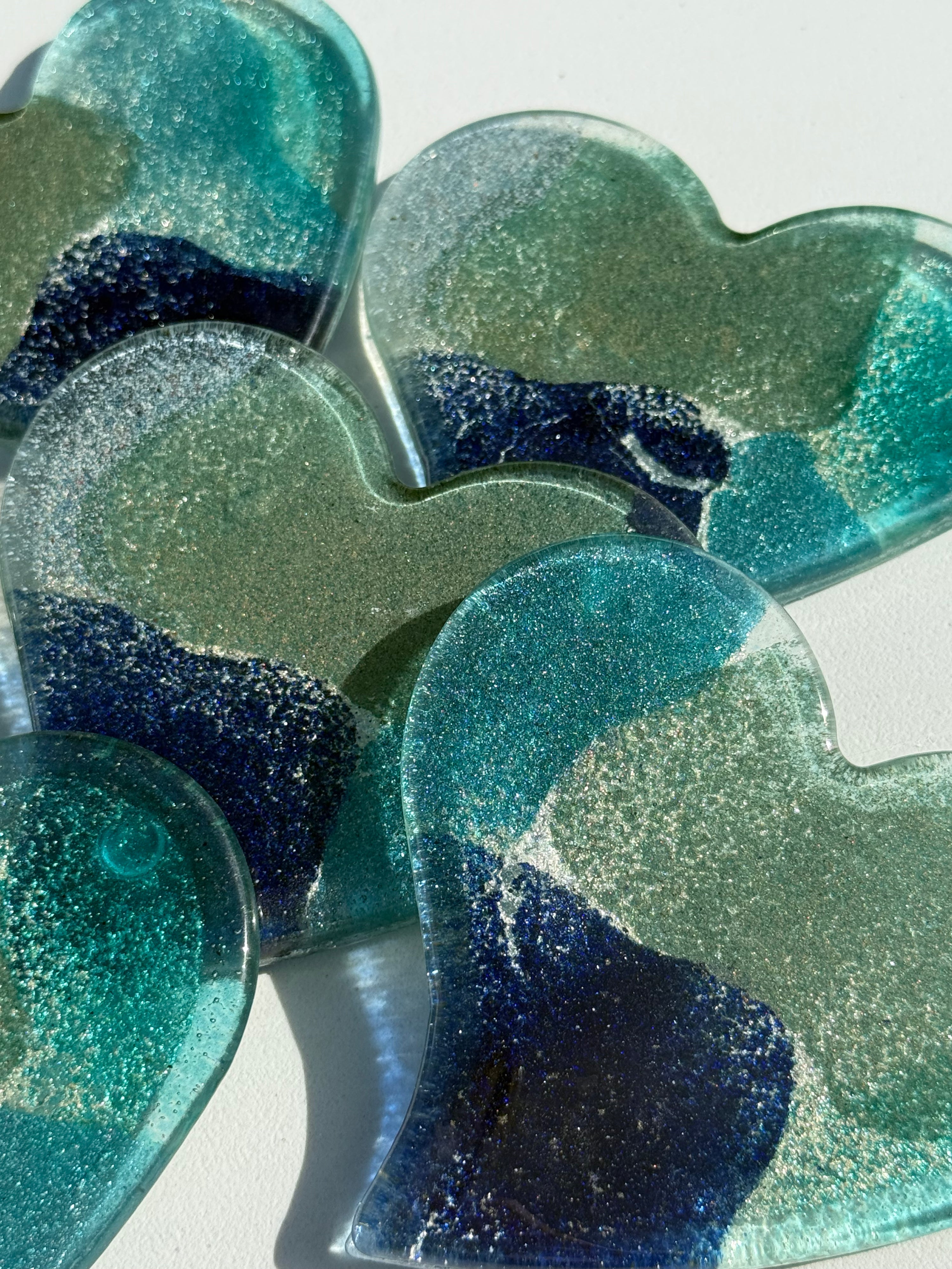 Fireworks Blue Heart Coaster