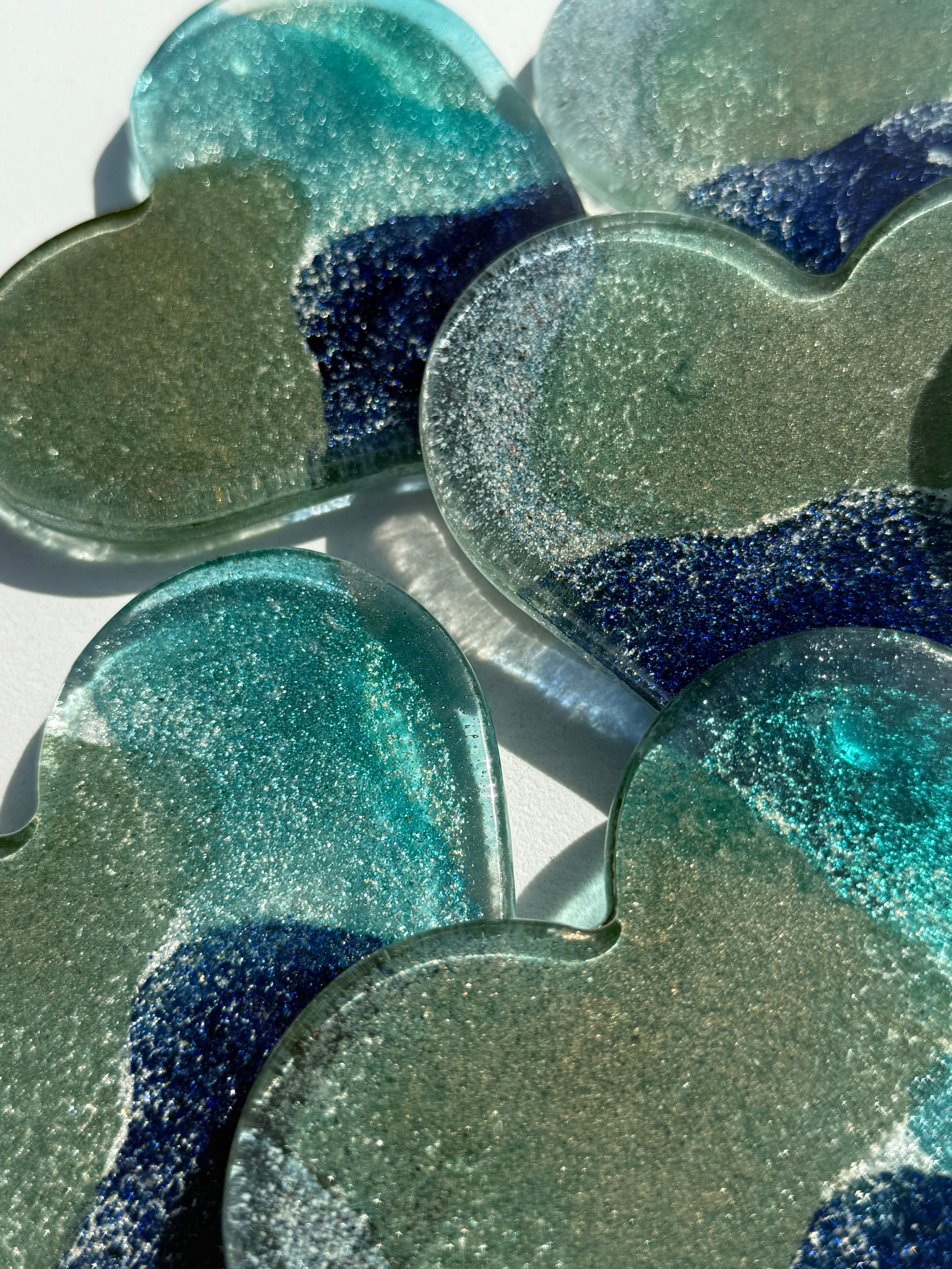 Fireworks Blue Heart Coaster
