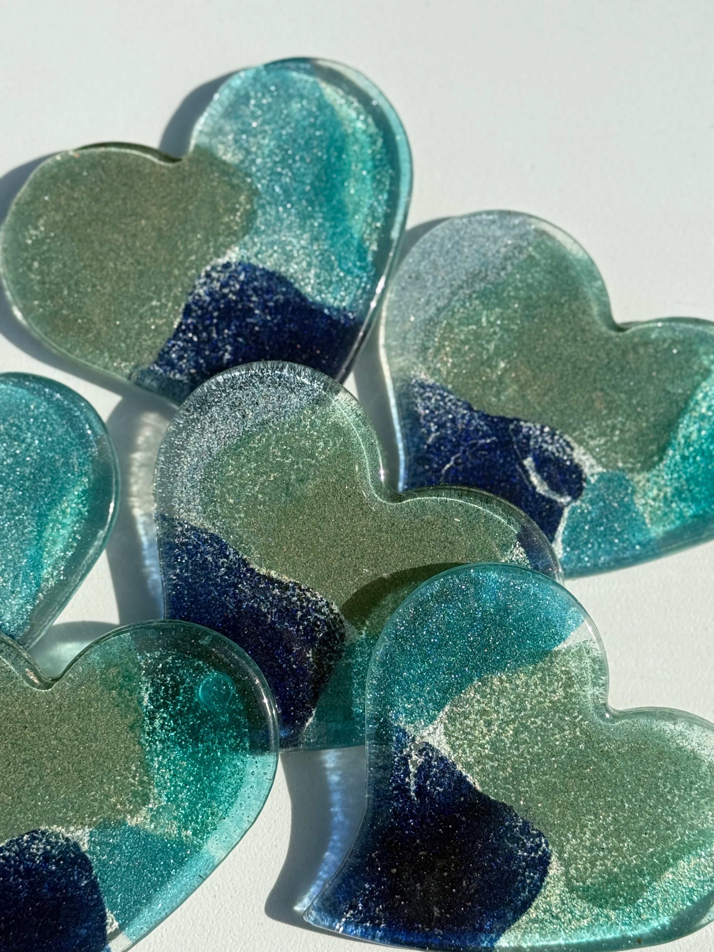 Fireworks Blue Heart Coaster