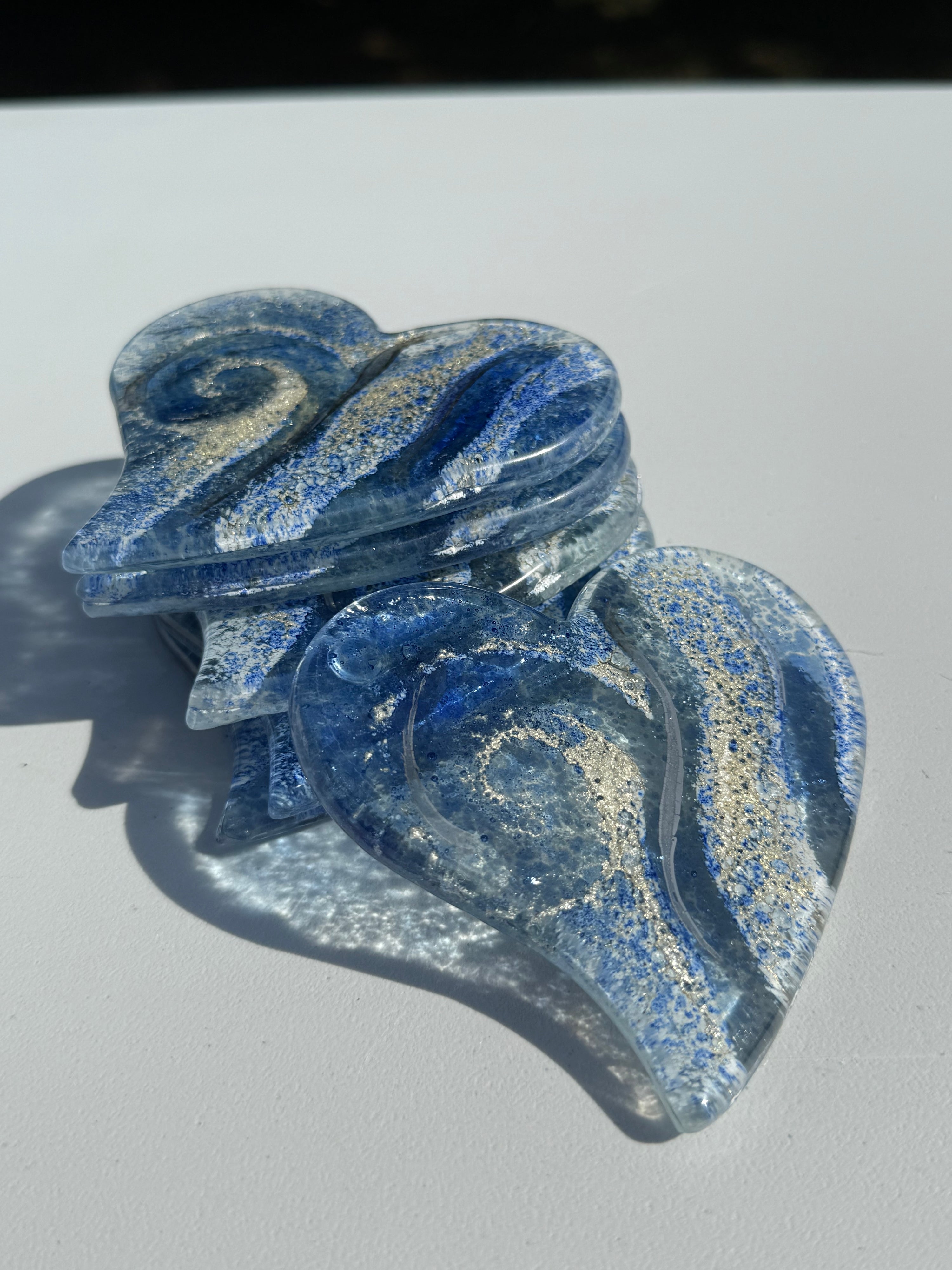 Crystal Blue Heart Coaster