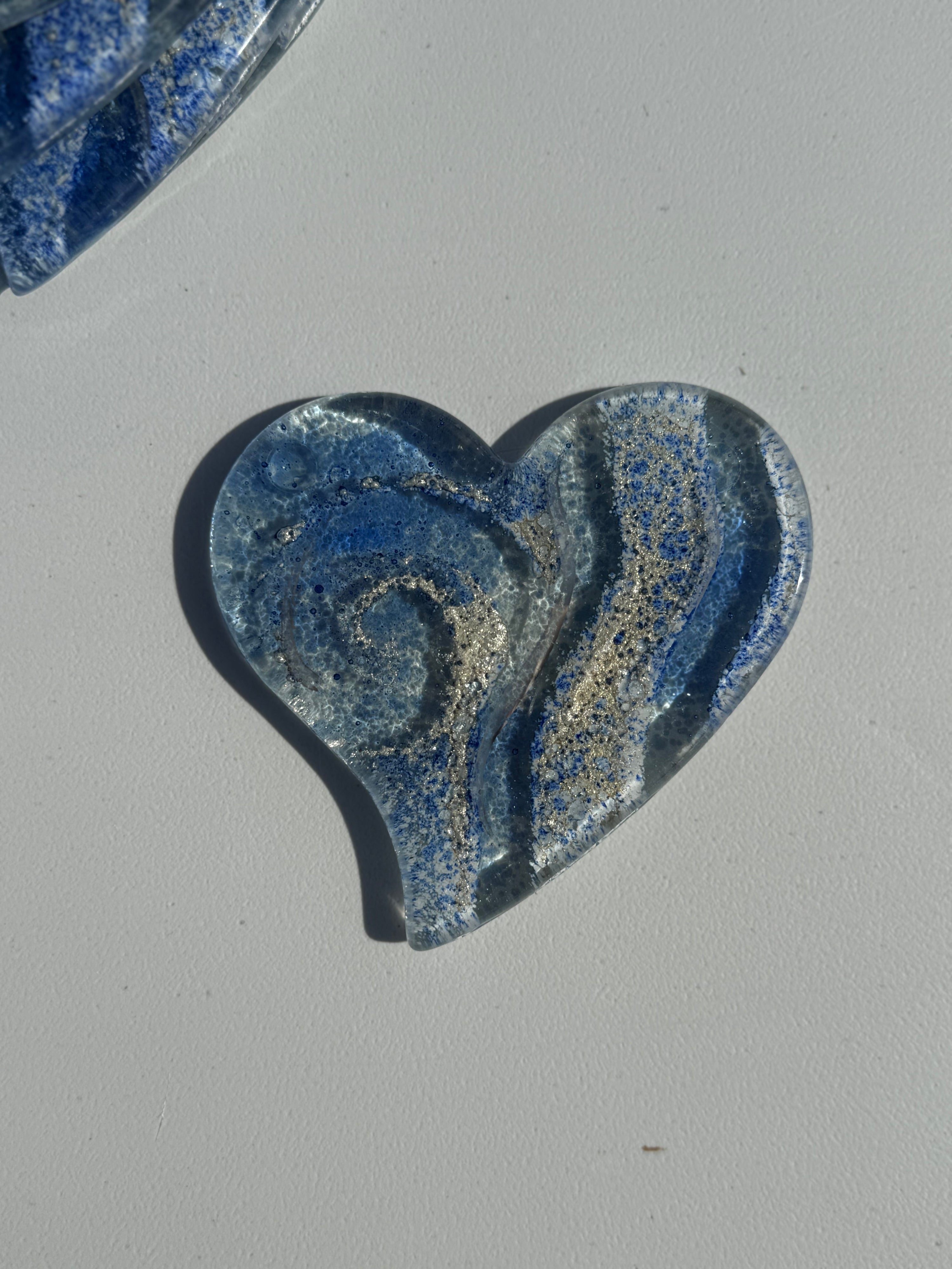 Crystal Blue Heart Coaster
