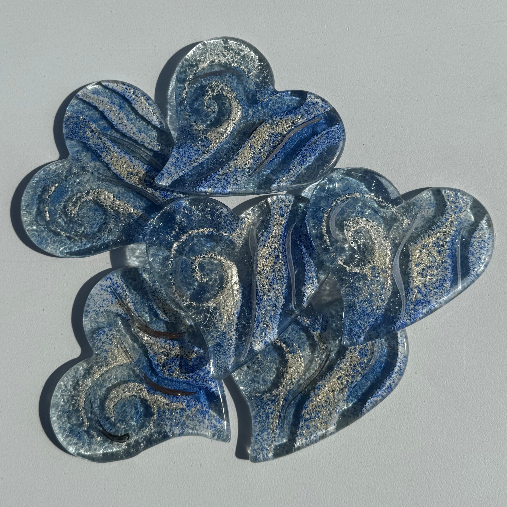 Crystal Blue Heart Coaster