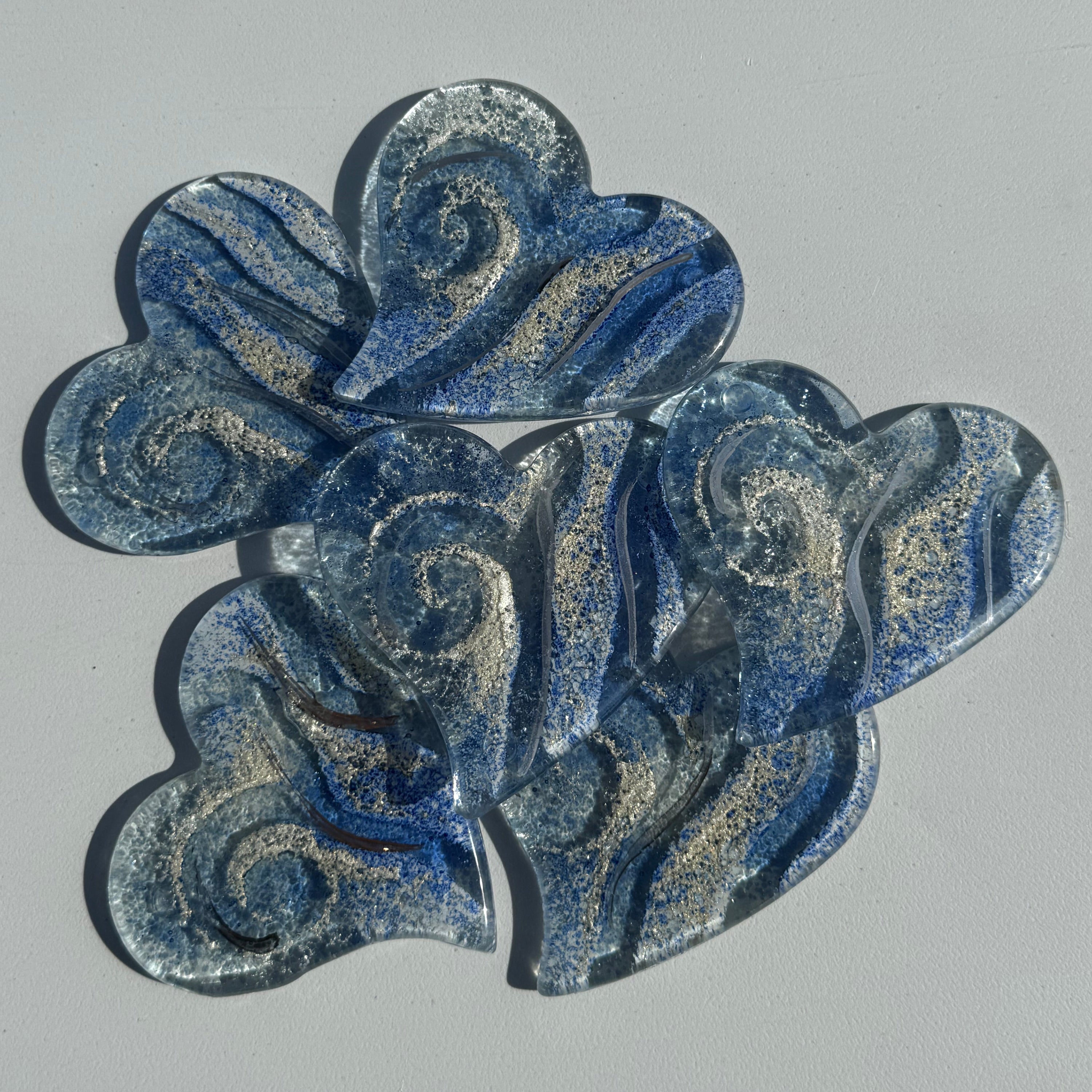 Crystal Blue Heart Coaster