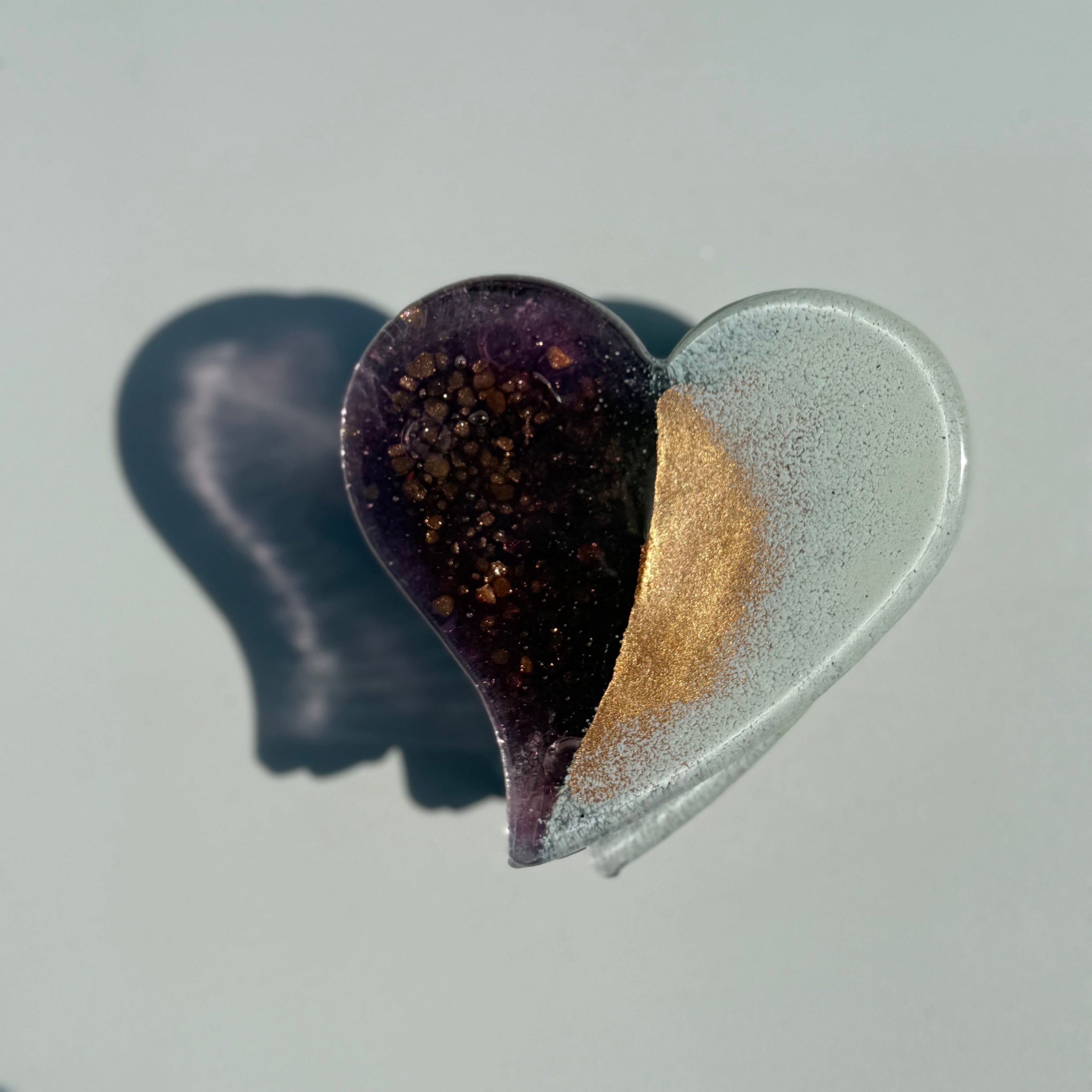 Thira Mauve Glass Coasters (Heart)