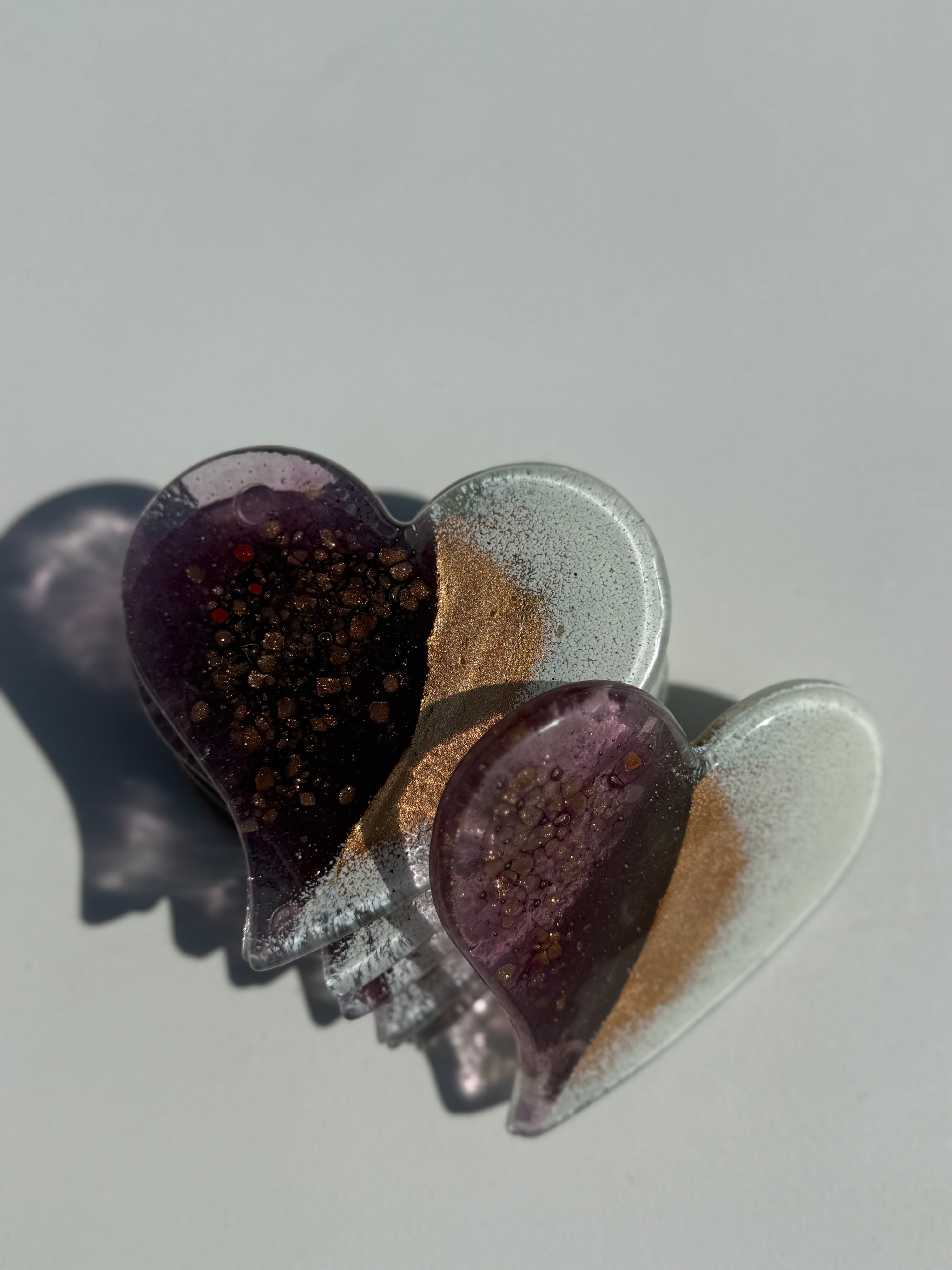 Thira Mauve Glass Coasters (Heart)