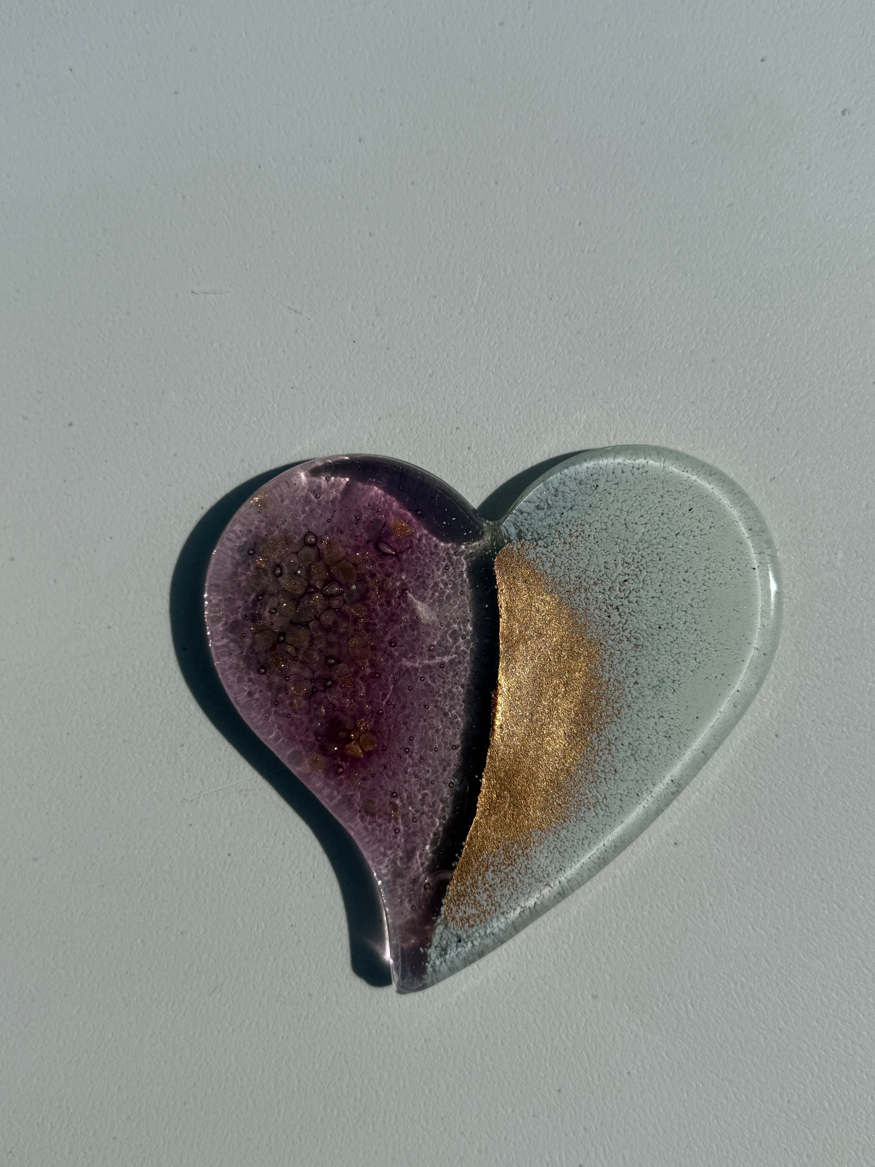 Thira Mauve Glass Coasters (Heart)