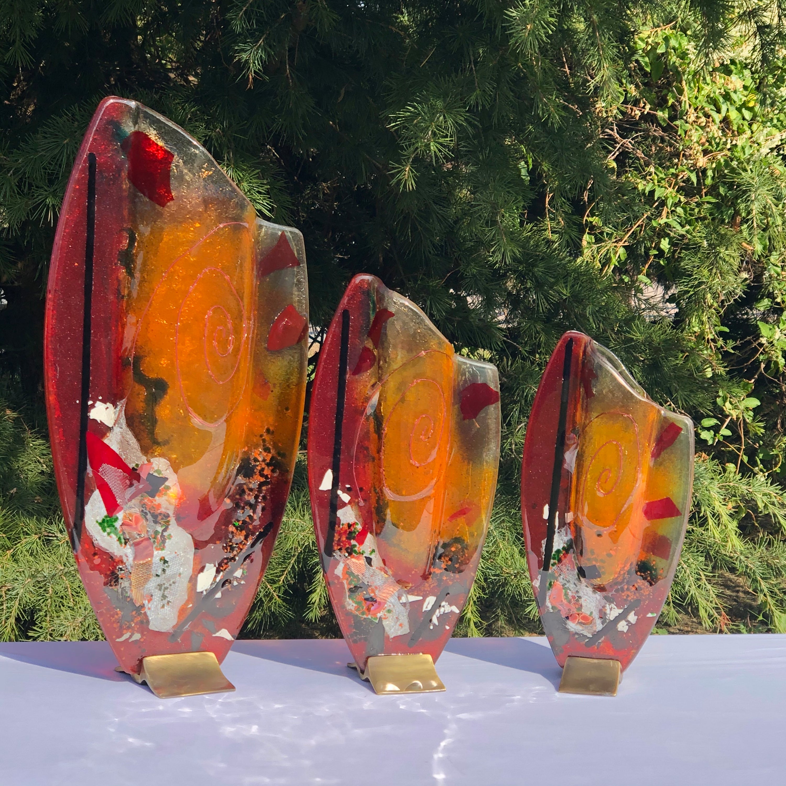 Tricolore Oval Vase