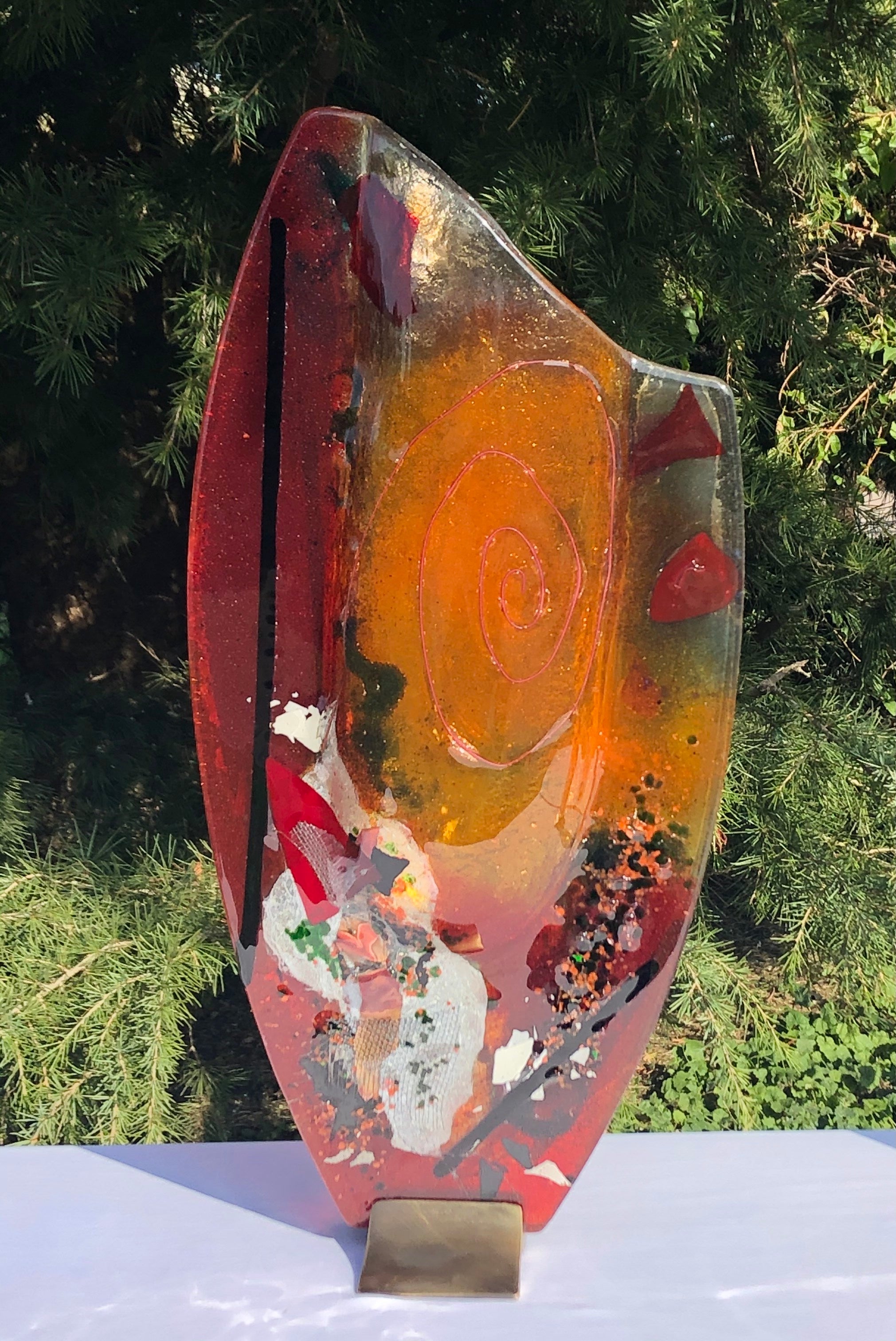 Tricolore Oval Vase