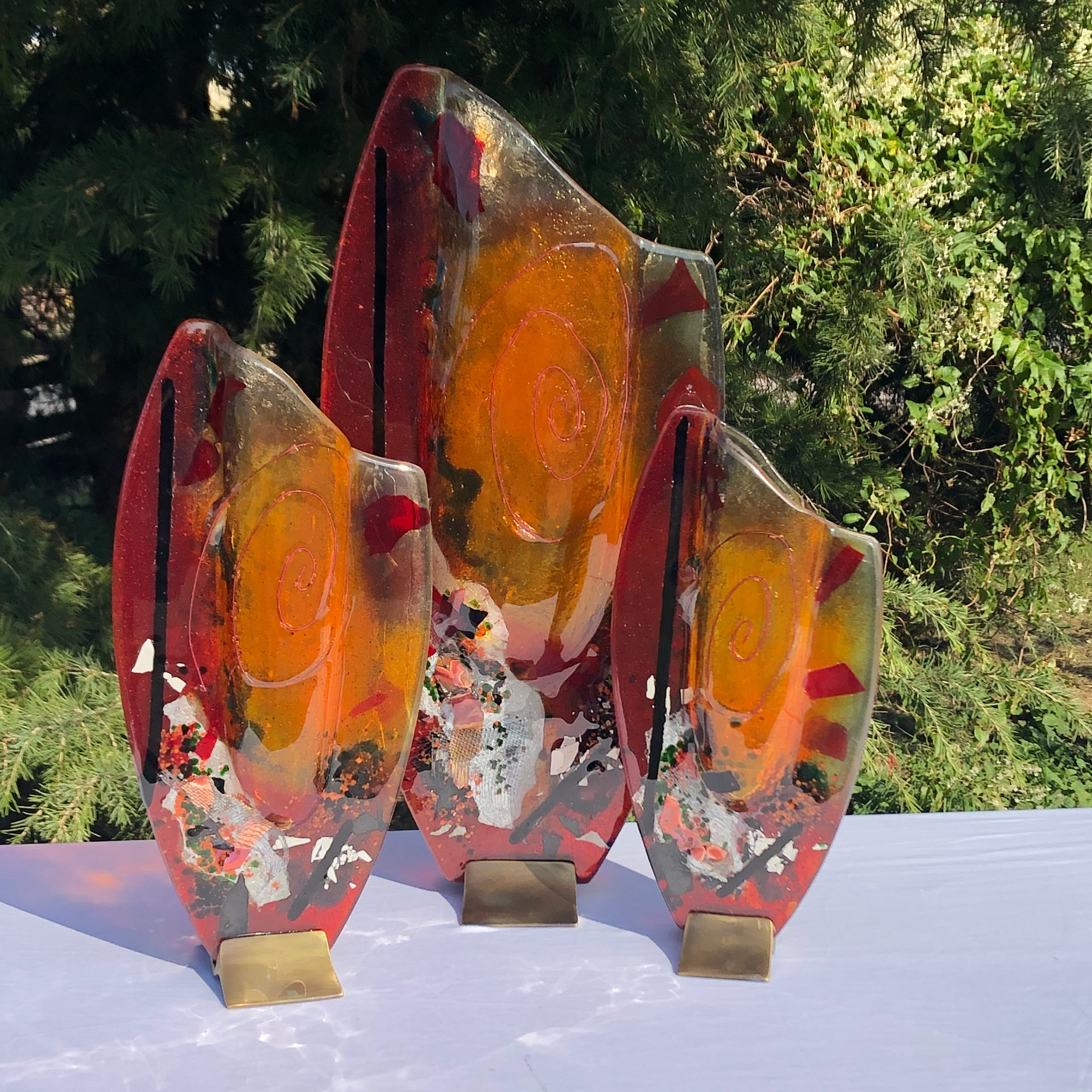 Tricolore Oval Vase