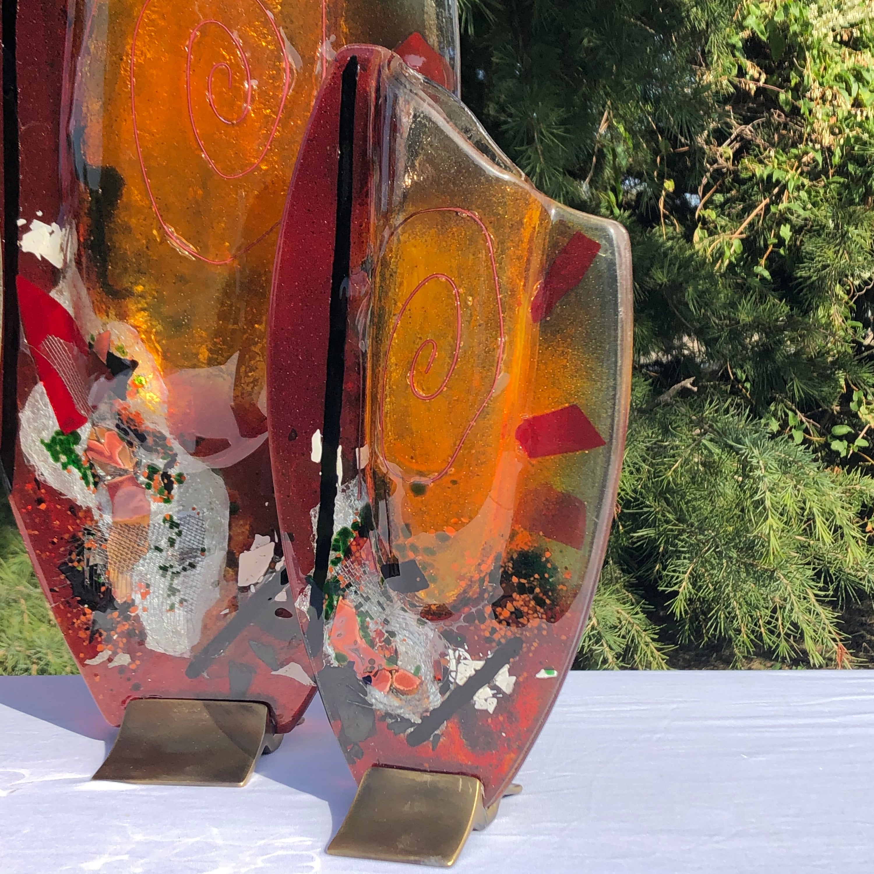 Tricolore Oval Vase