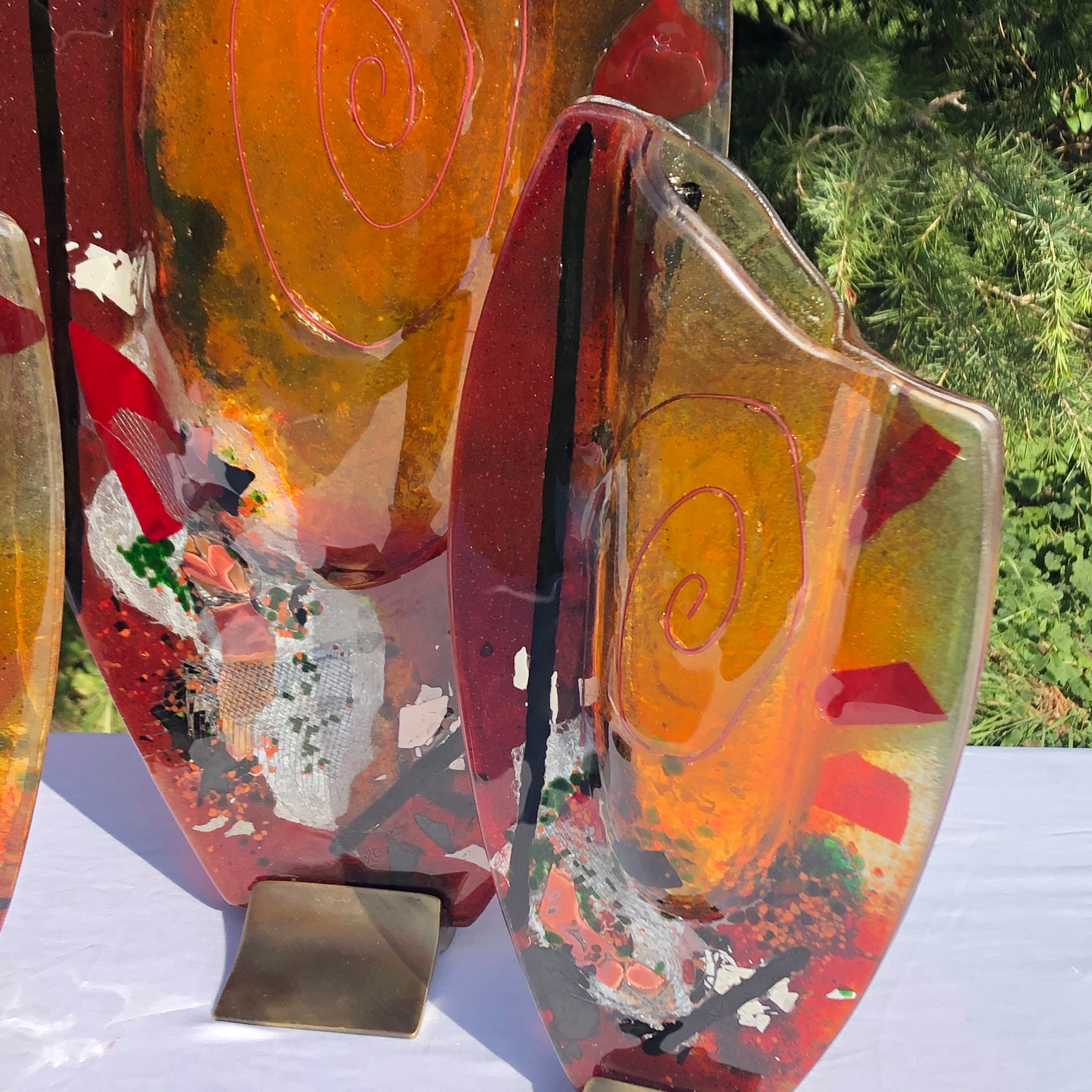 Tricolore Oval Vase