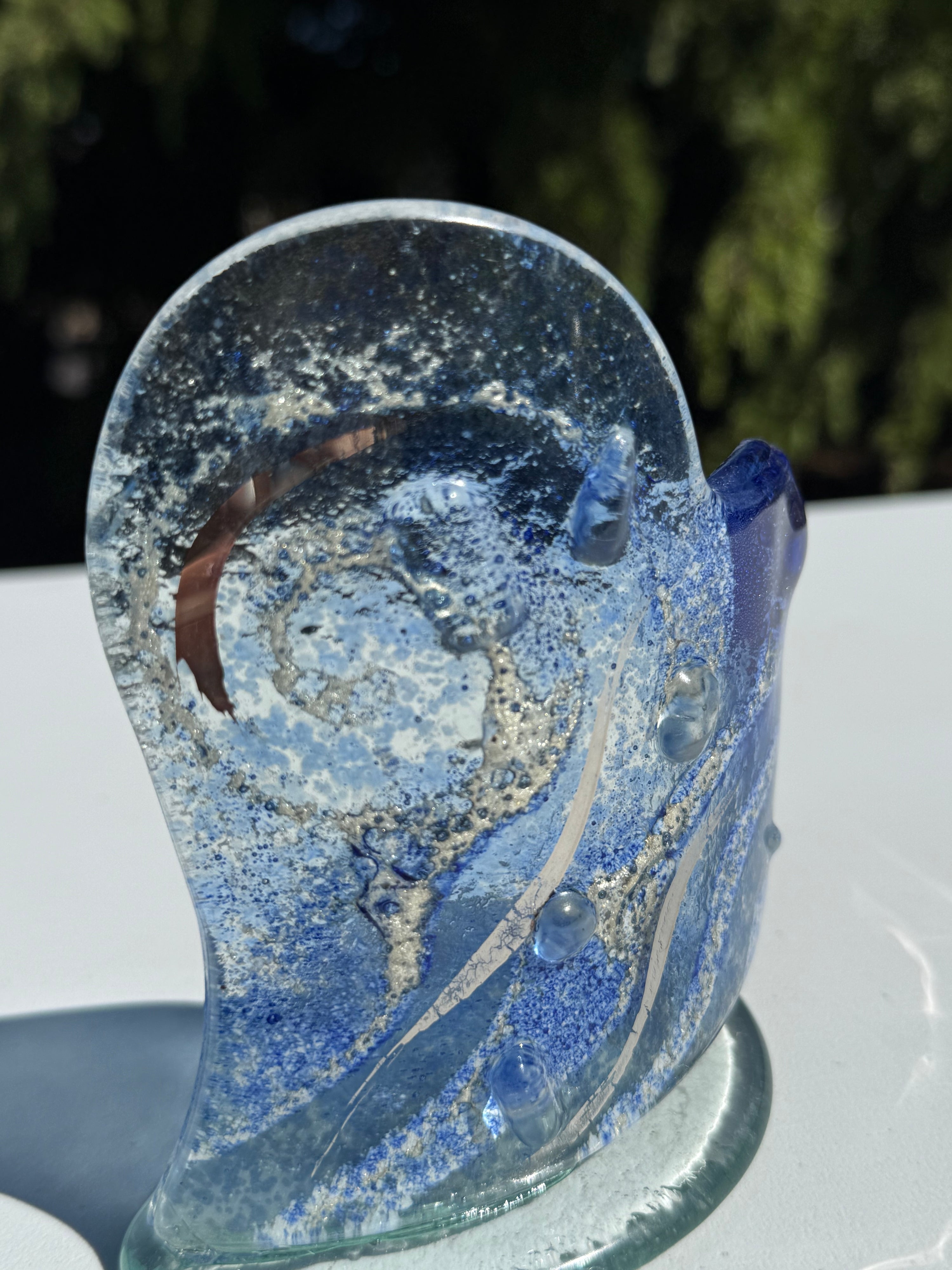 Crystal Blue Heart Shaped Tealight Holder