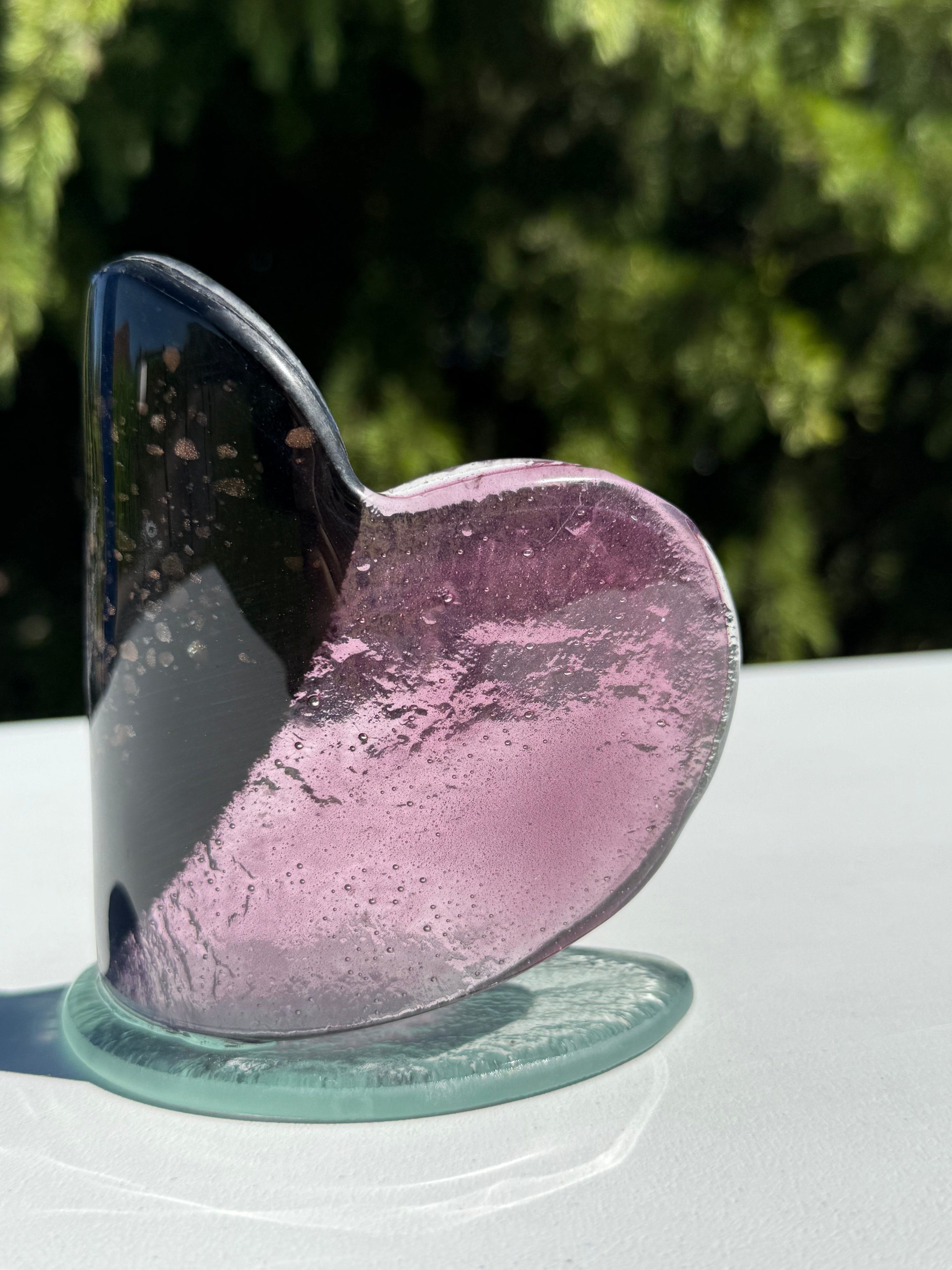 Fedra Mauve Heart Shaped Tealight Holder