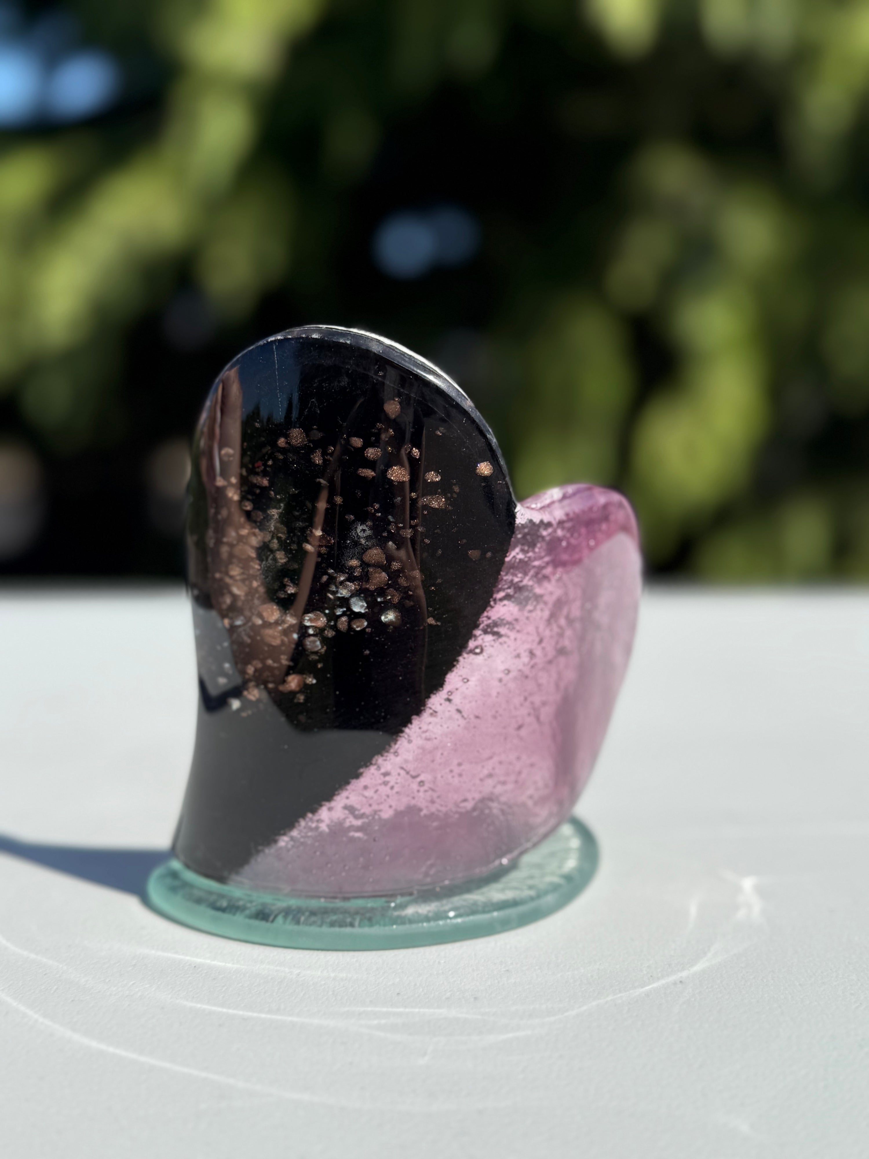 Fedra Mauve Heart Shaped Tealight Holder