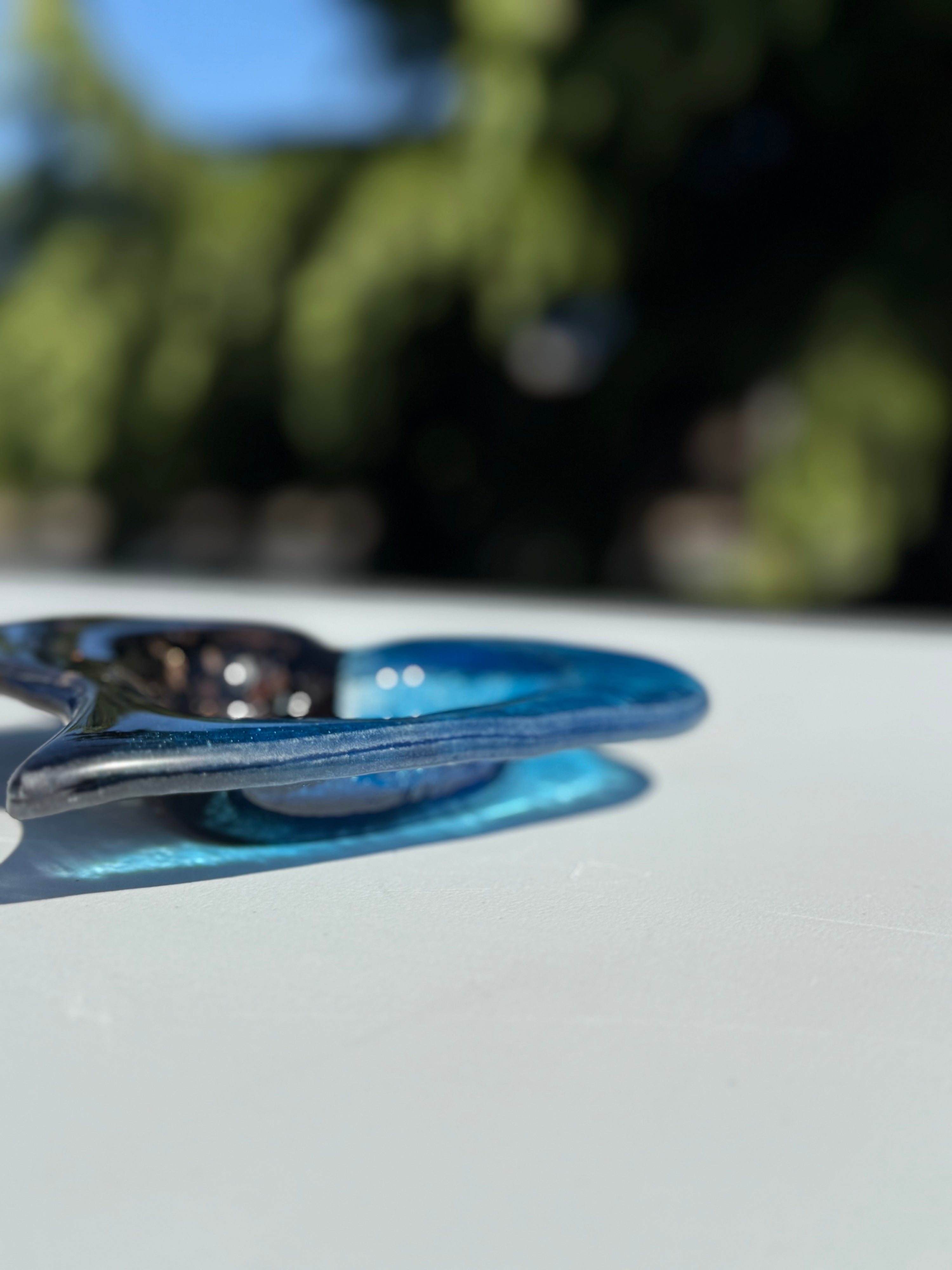 Fedra Blue Heart Tealight Dish