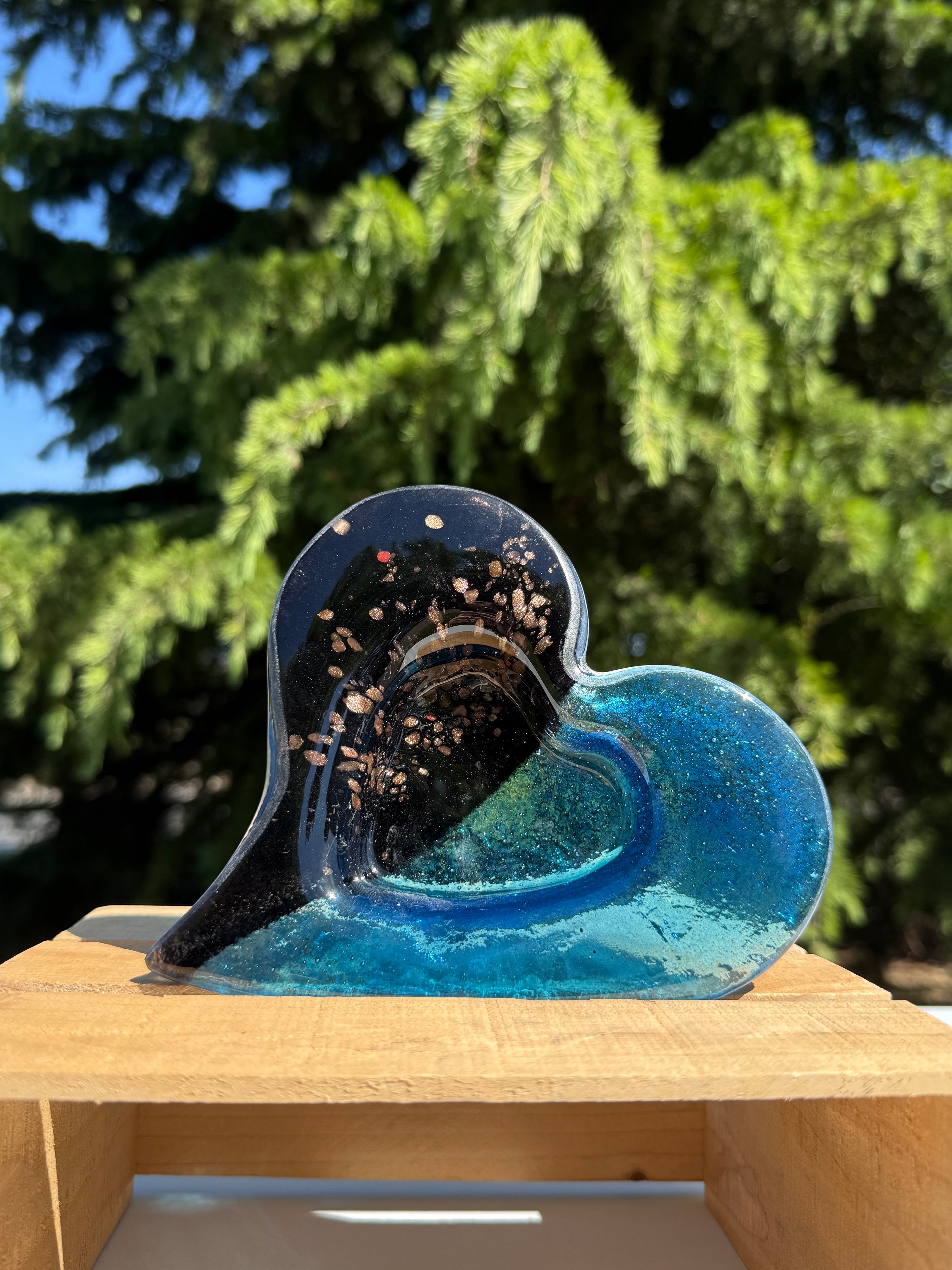 Fedra Blue Heart Tealight Dish