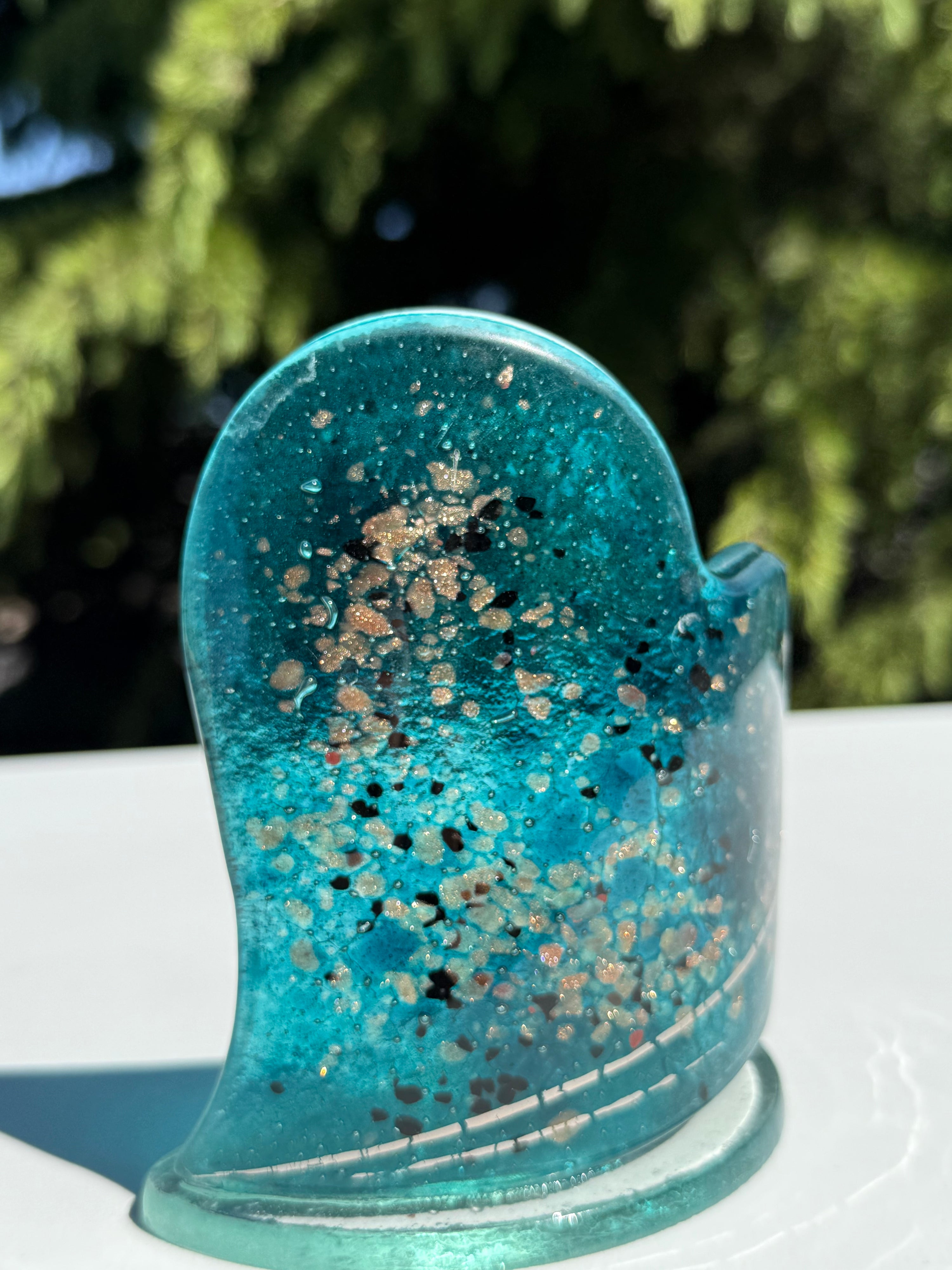 Aqua Heart Shaped Tealight Holder