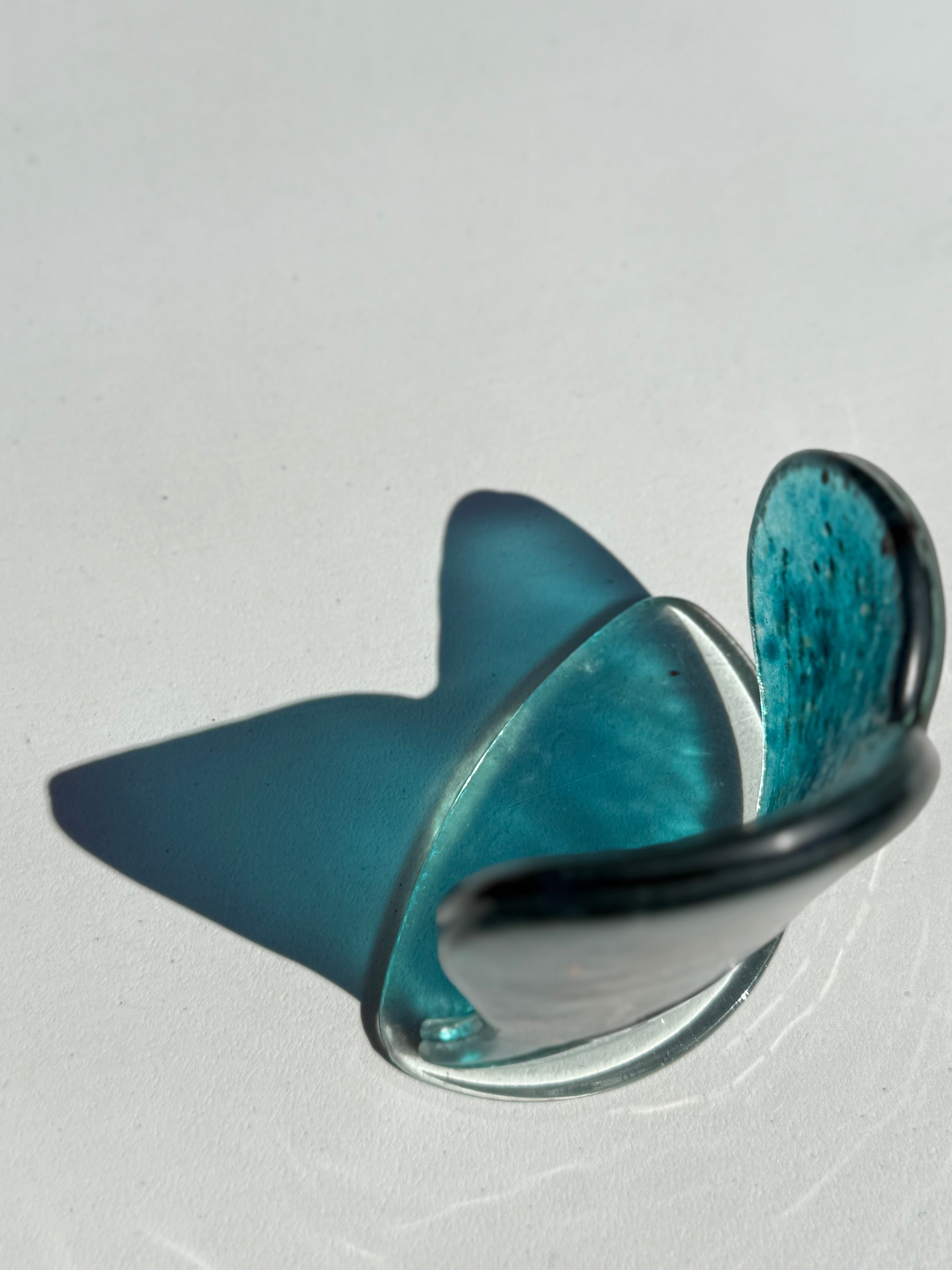 Aqua Heart Shaped Tealight Holder
