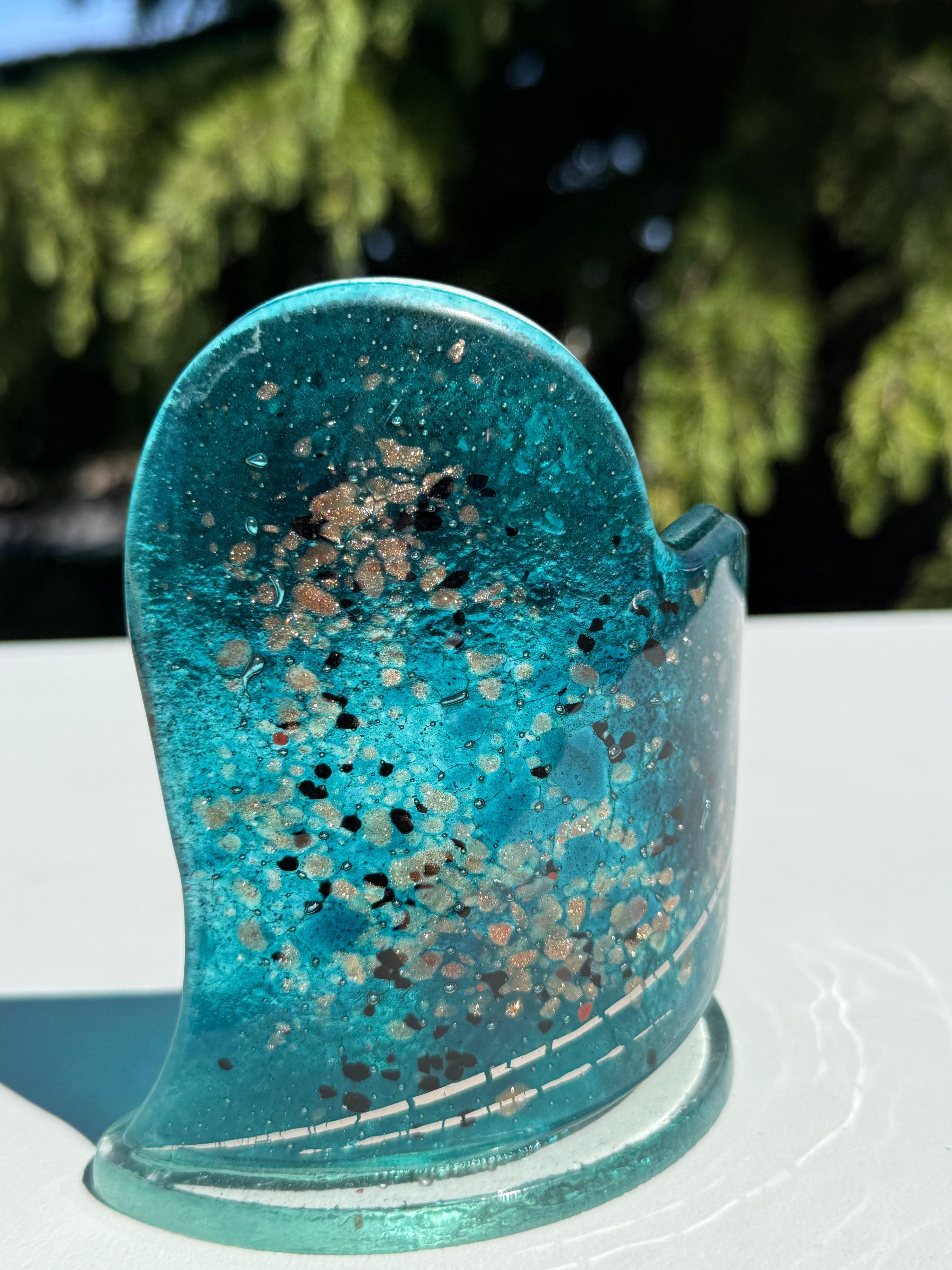 Aqua Heart Shaped Tealight Holder