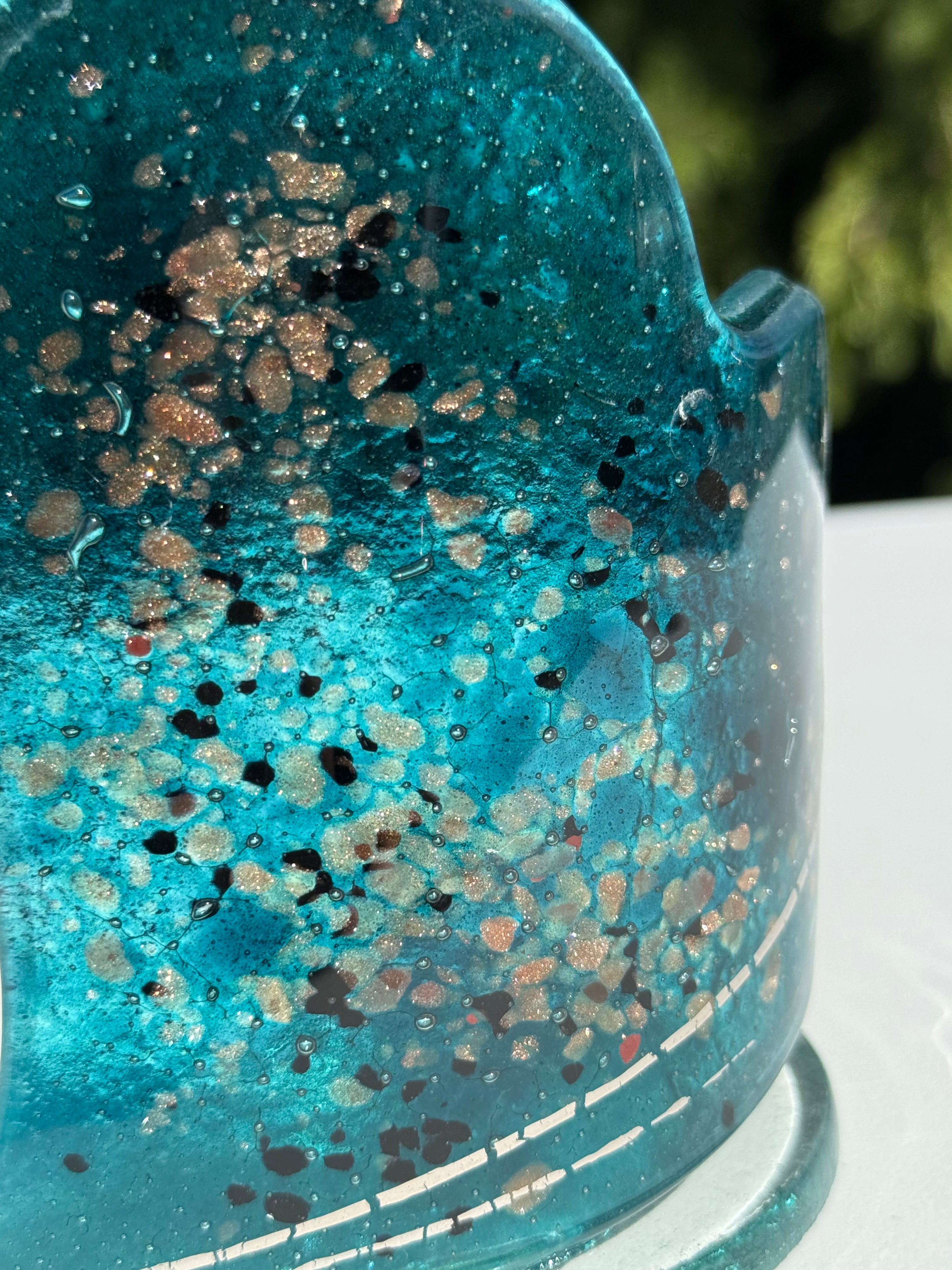 Aqua Heart Shaped Tealight Holder
