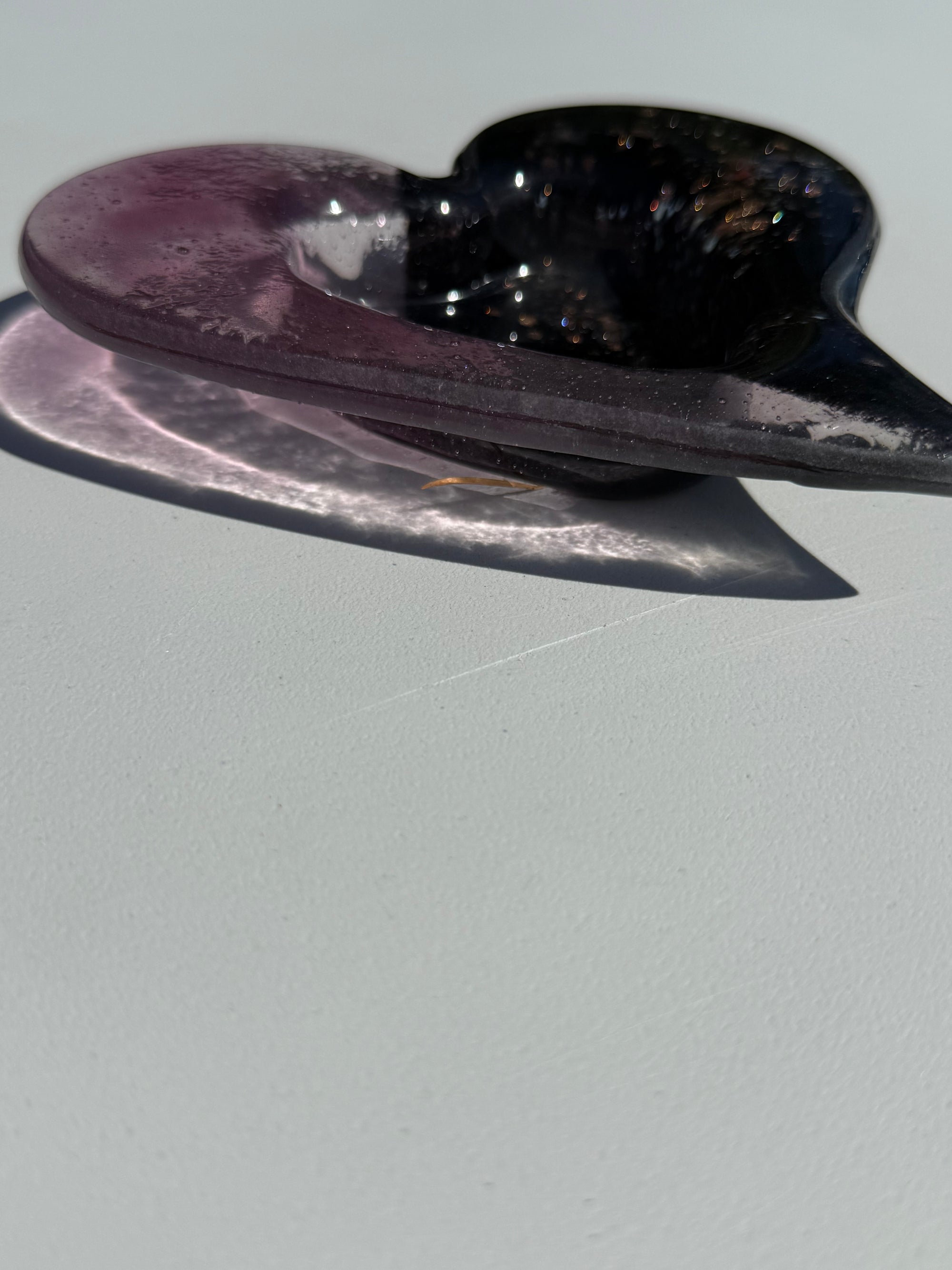 Fedra Mauve Heart Tealight Dish