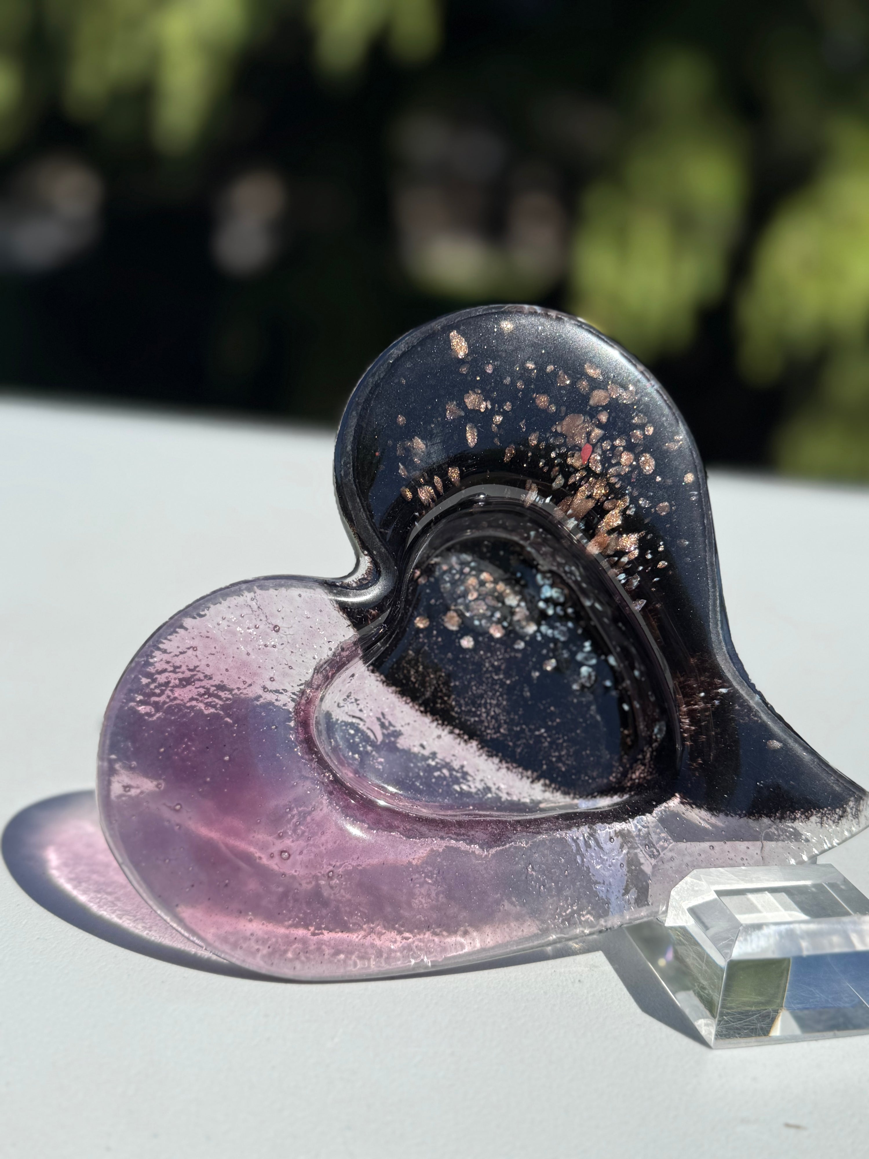 Fedra Mauve Heart Tealight Dish