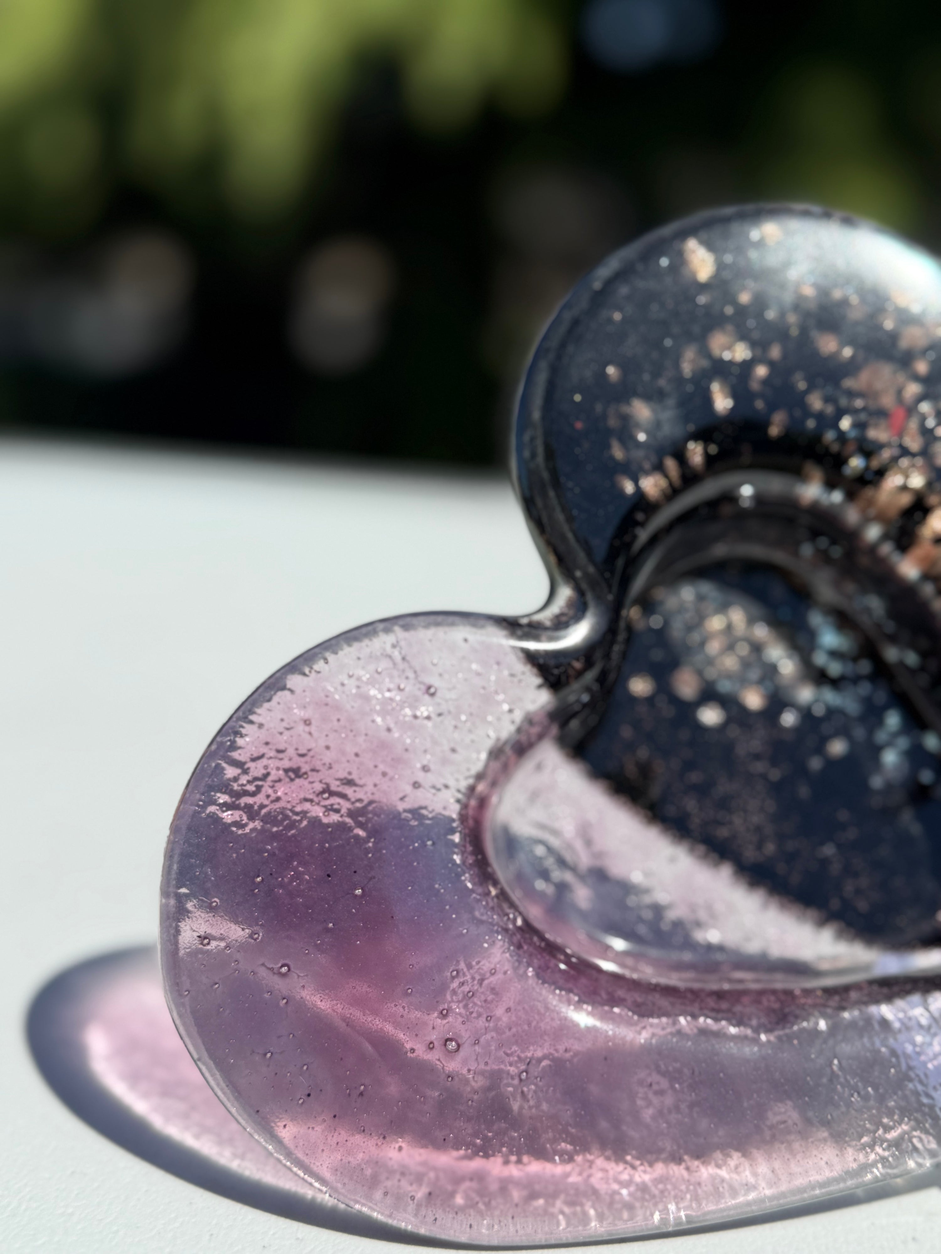 Fedra Mauve Heart Tealight Dish